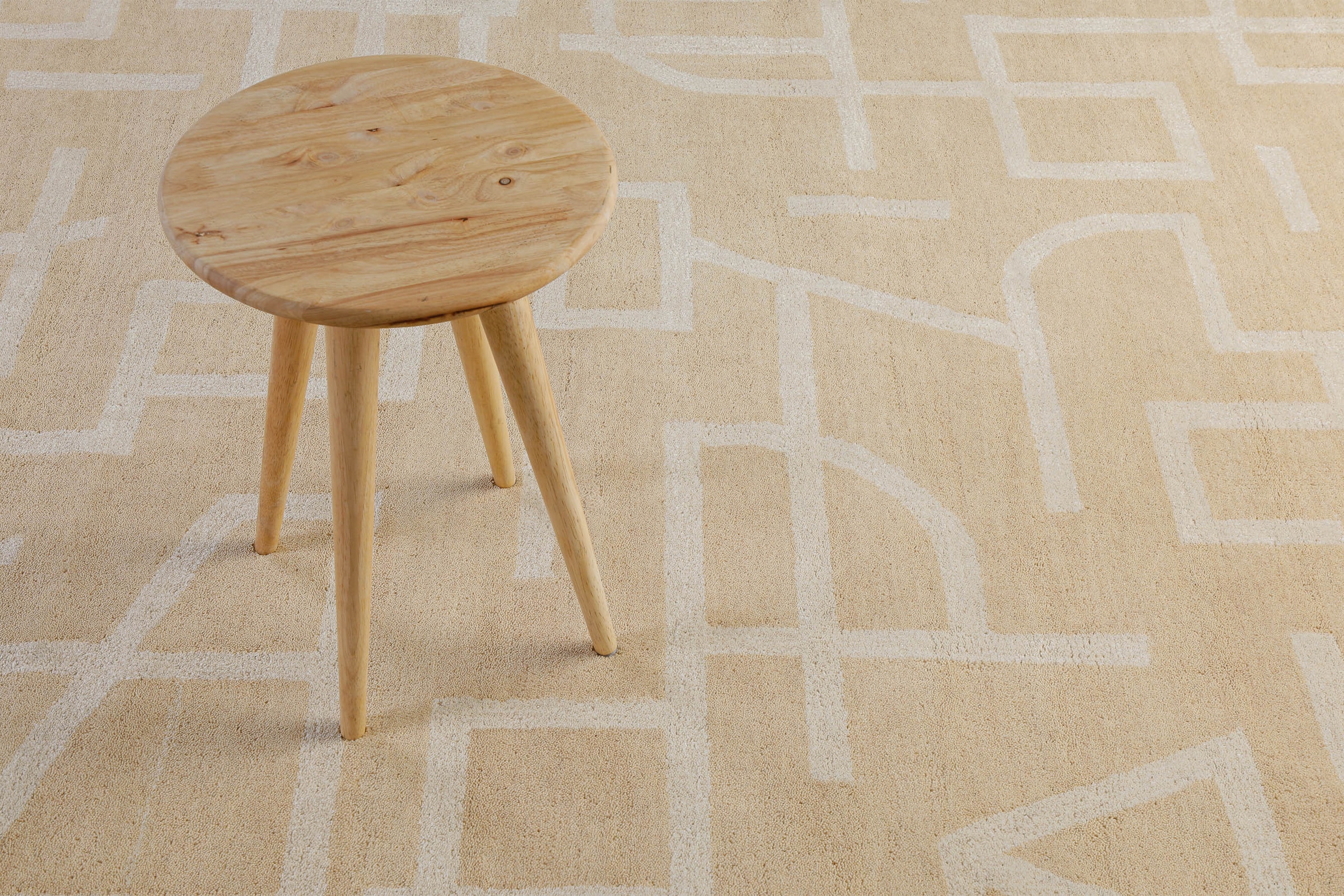Wecon home Teppich »Beatrice« rechteckig 13 mm Höhe Kurzflorteppich, Schurwolle, Konturenschnitt, handgetuftet, Wohnzimmer