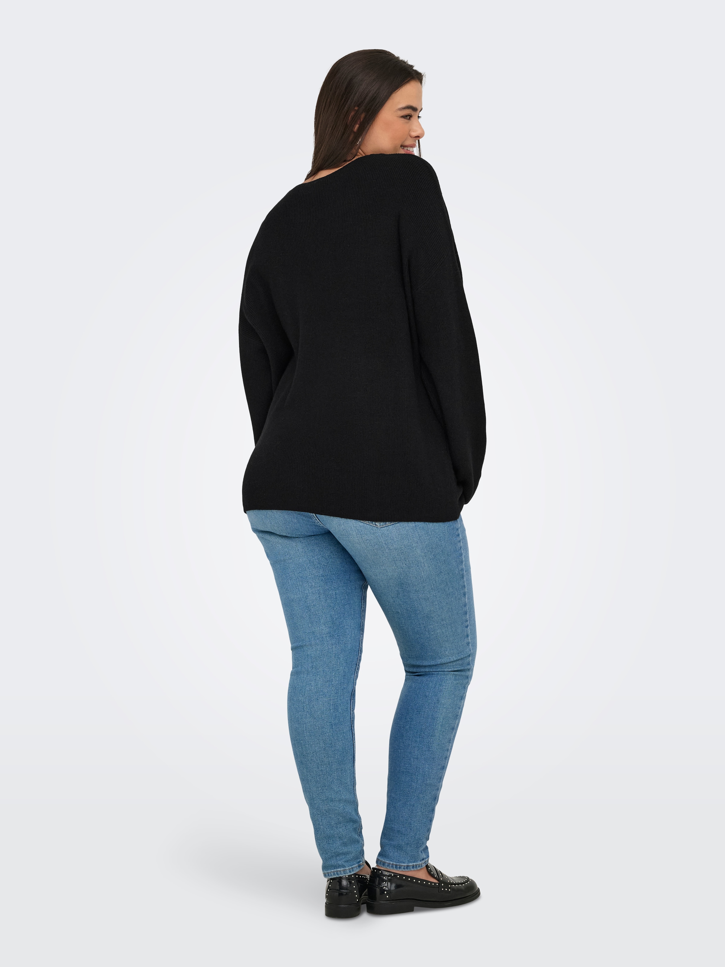 ONLY CARMAKOMA V-Ausschnitt-Pullover »CARIBI LS RIB LOOSE V-NECK CC KNT«