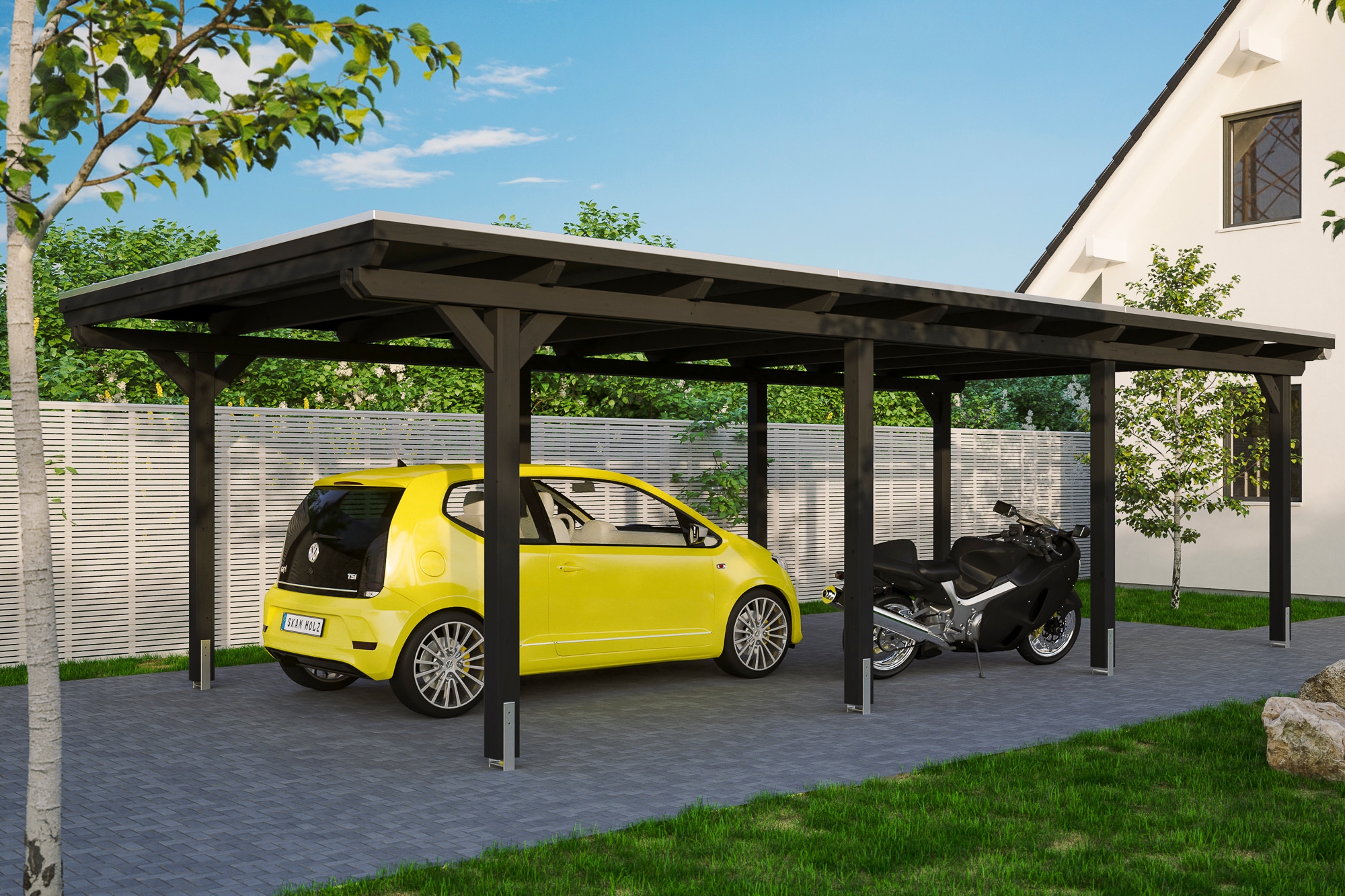 Skanholz Einzelcarport »Emsland«, 341 cm, Anthrazit