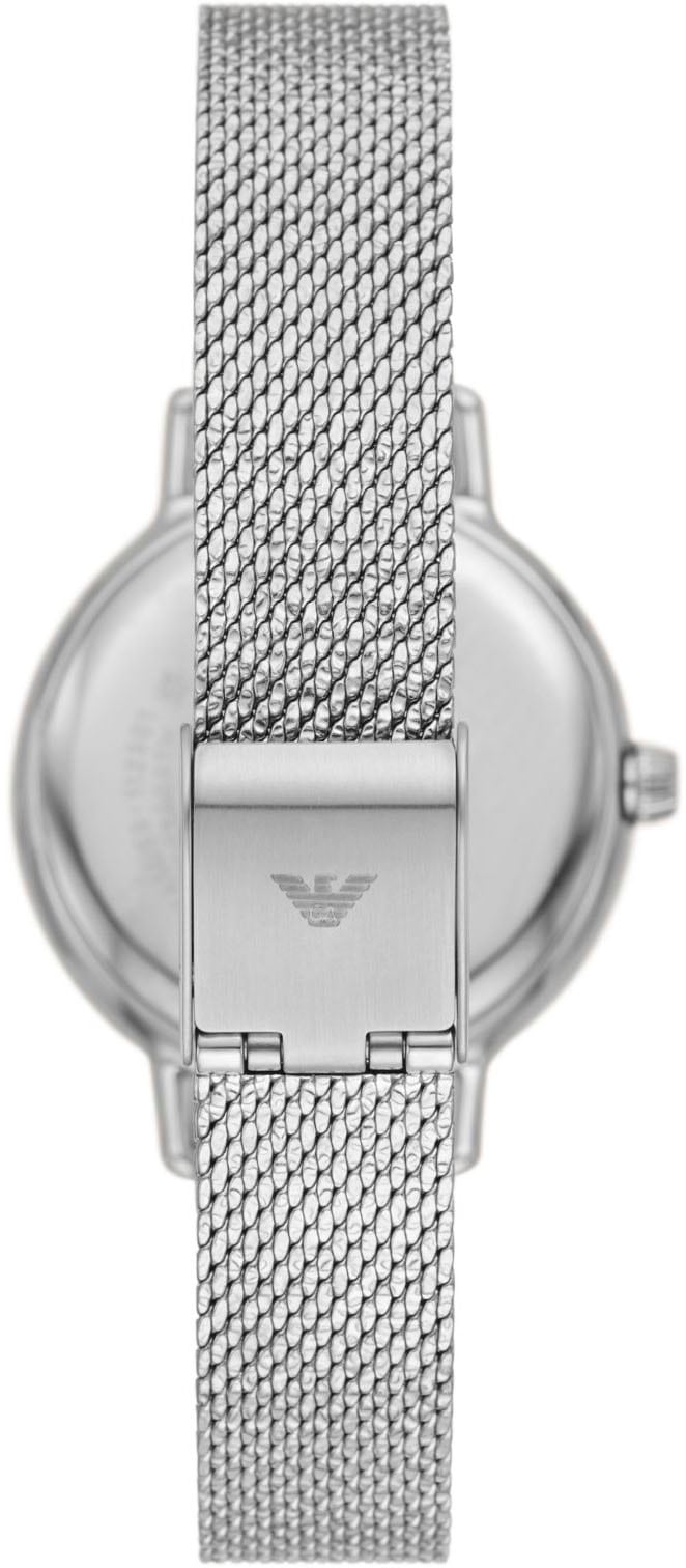 Emporio Armani Quarzuhr Armbanduhr, Damenuhr, ideal als Geschenk, Edelstahlarmband