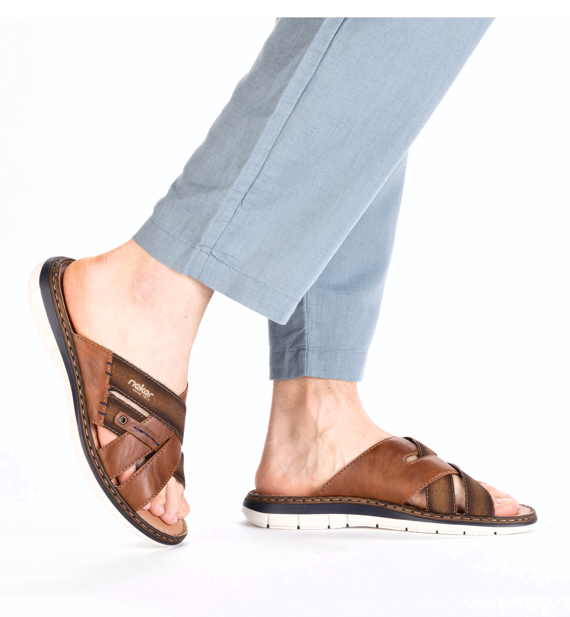 Thumbnail - Rieker Pantolette, Sommerschuh, Schlappen, Poolslides, mit Leder-Innensohle
