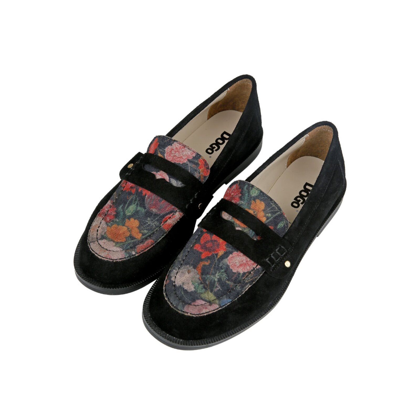 DOGO Loafer »Moriso Loafer Black Floral Damen Halbschuhe«  Handgefertigt