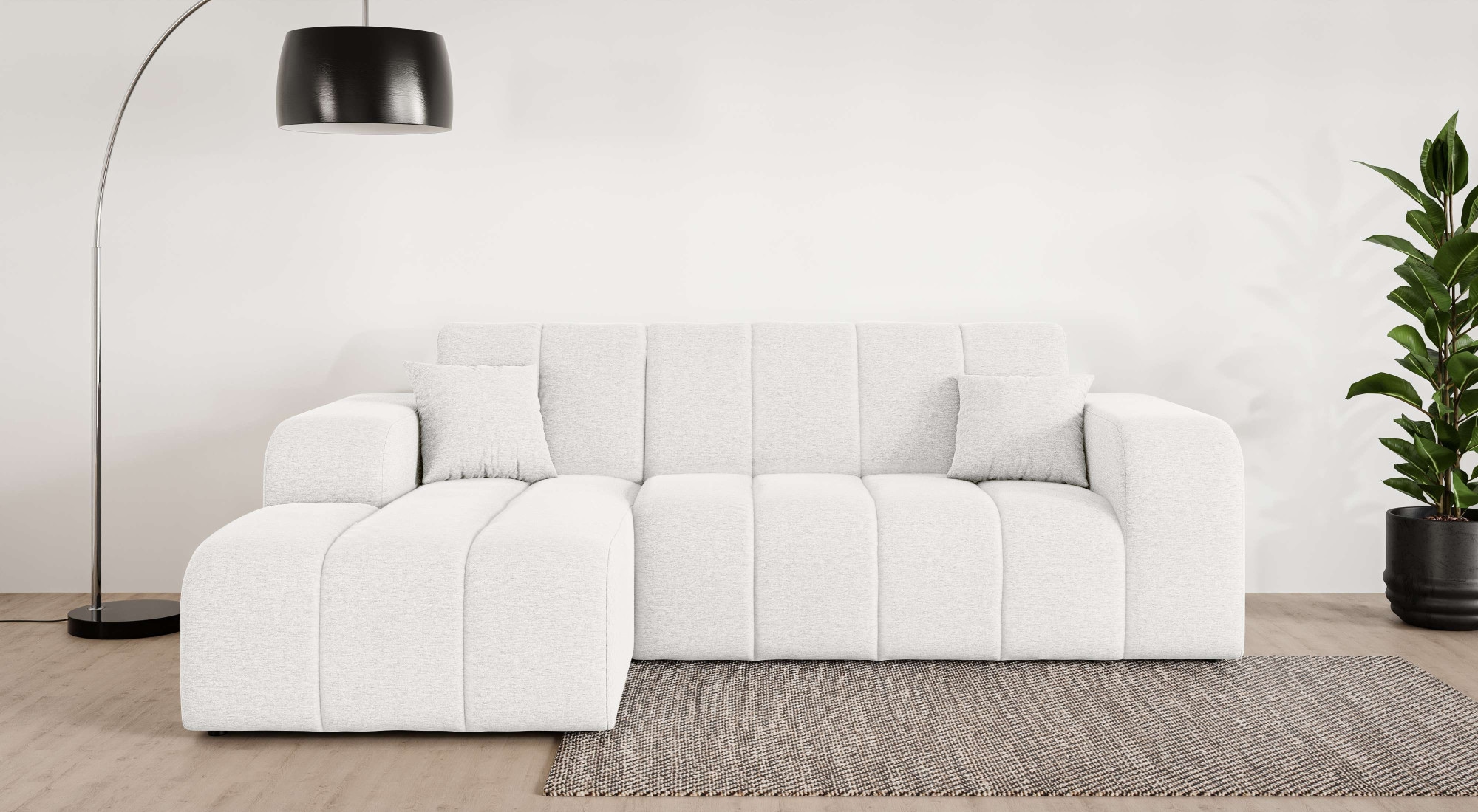 OTTO home Ecksofa "CASSY L-Form, Schlafsofa mit Bettkasten, Maße B/T/H: 245/165/88 cm" mit 2 Rückenkissen, Recamiere rechts oder links bestellbar