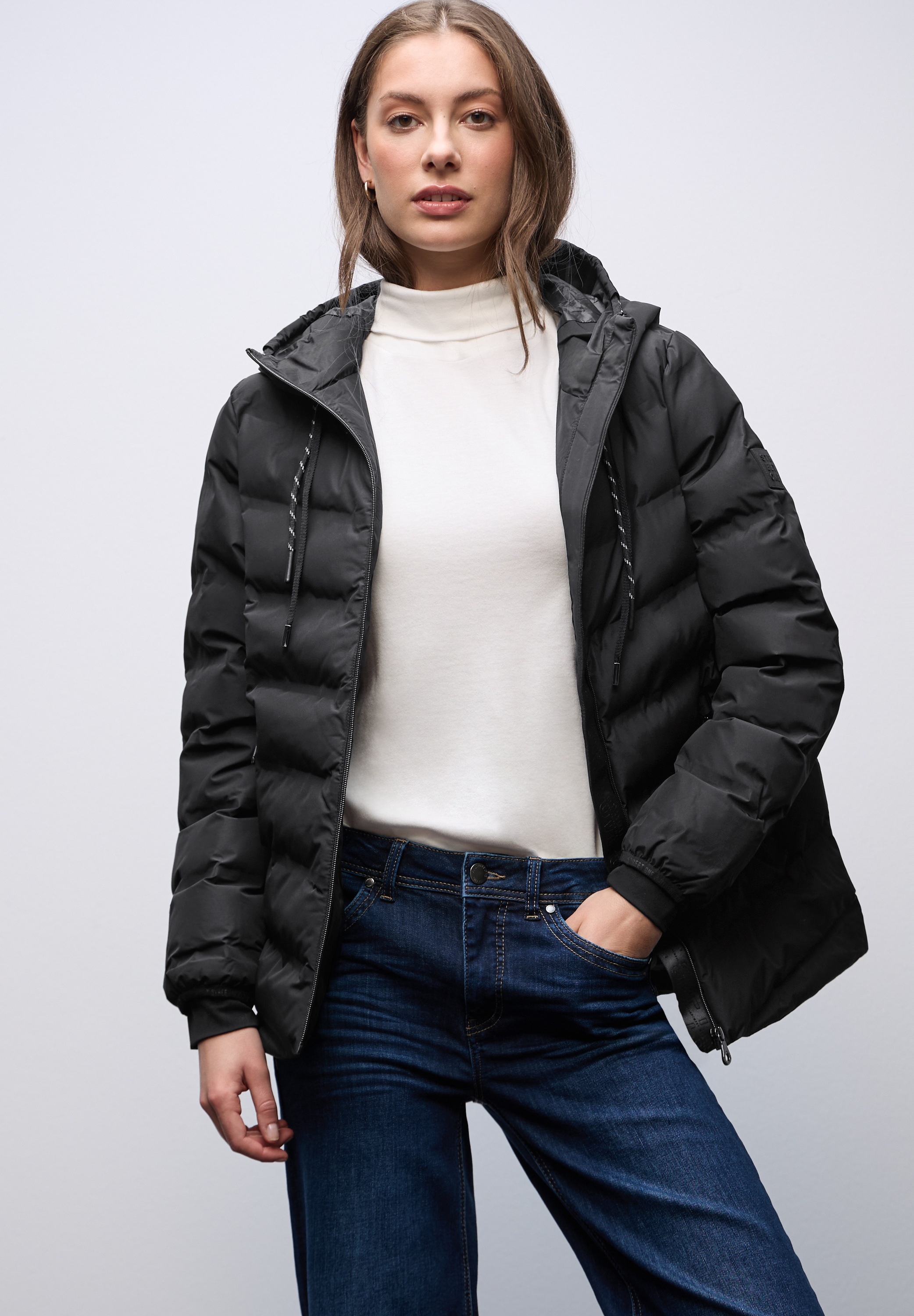 STREET ONE Steppjacke mit Kapuze mit Kapuze mit Tunnelzugband günstig online kaufen