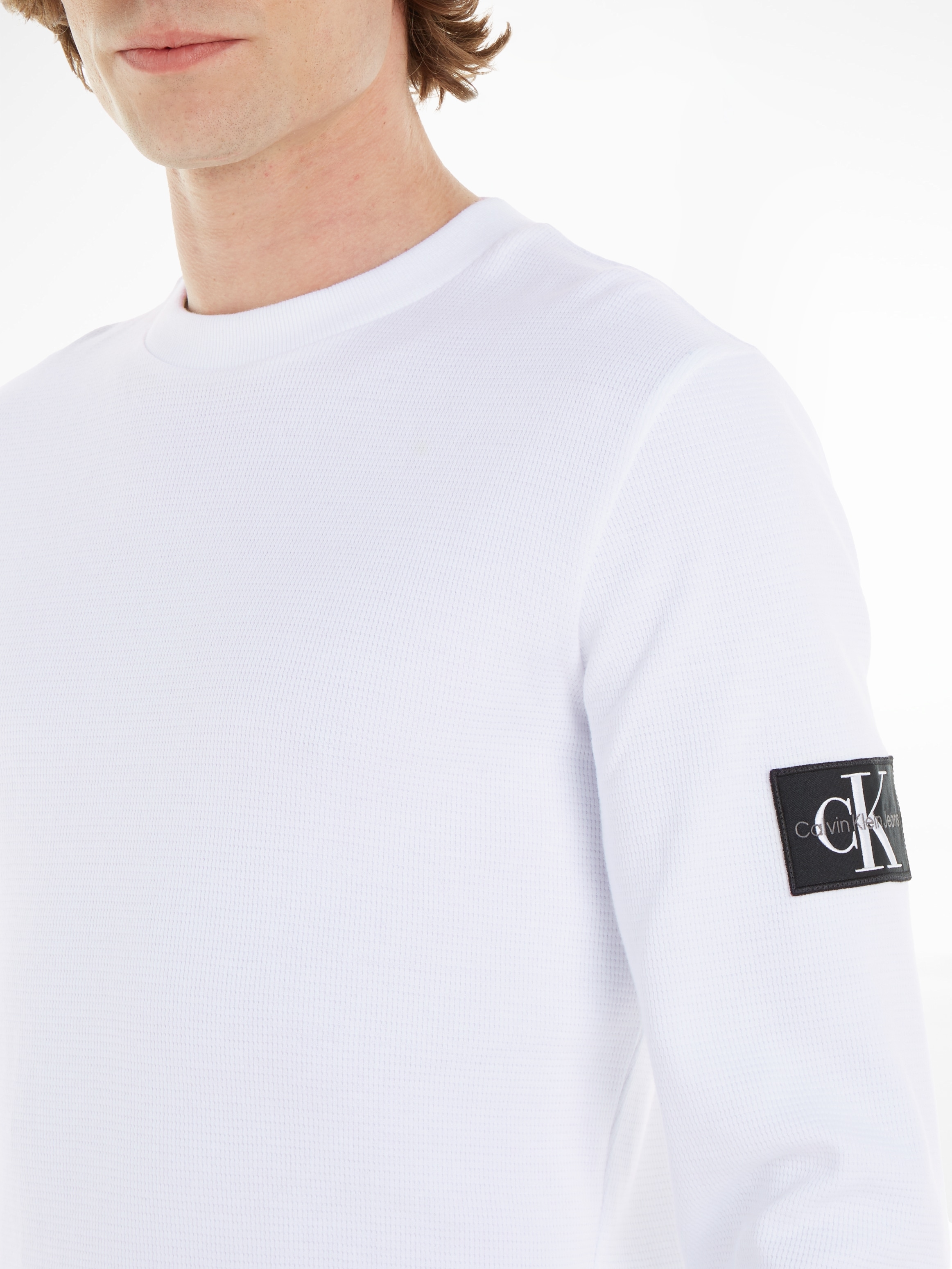 | WAFFLE LS kaufen Logopatch Langarmshirt Calvin mit Jeans TEE«, Klein »BADGE BAUR ▷