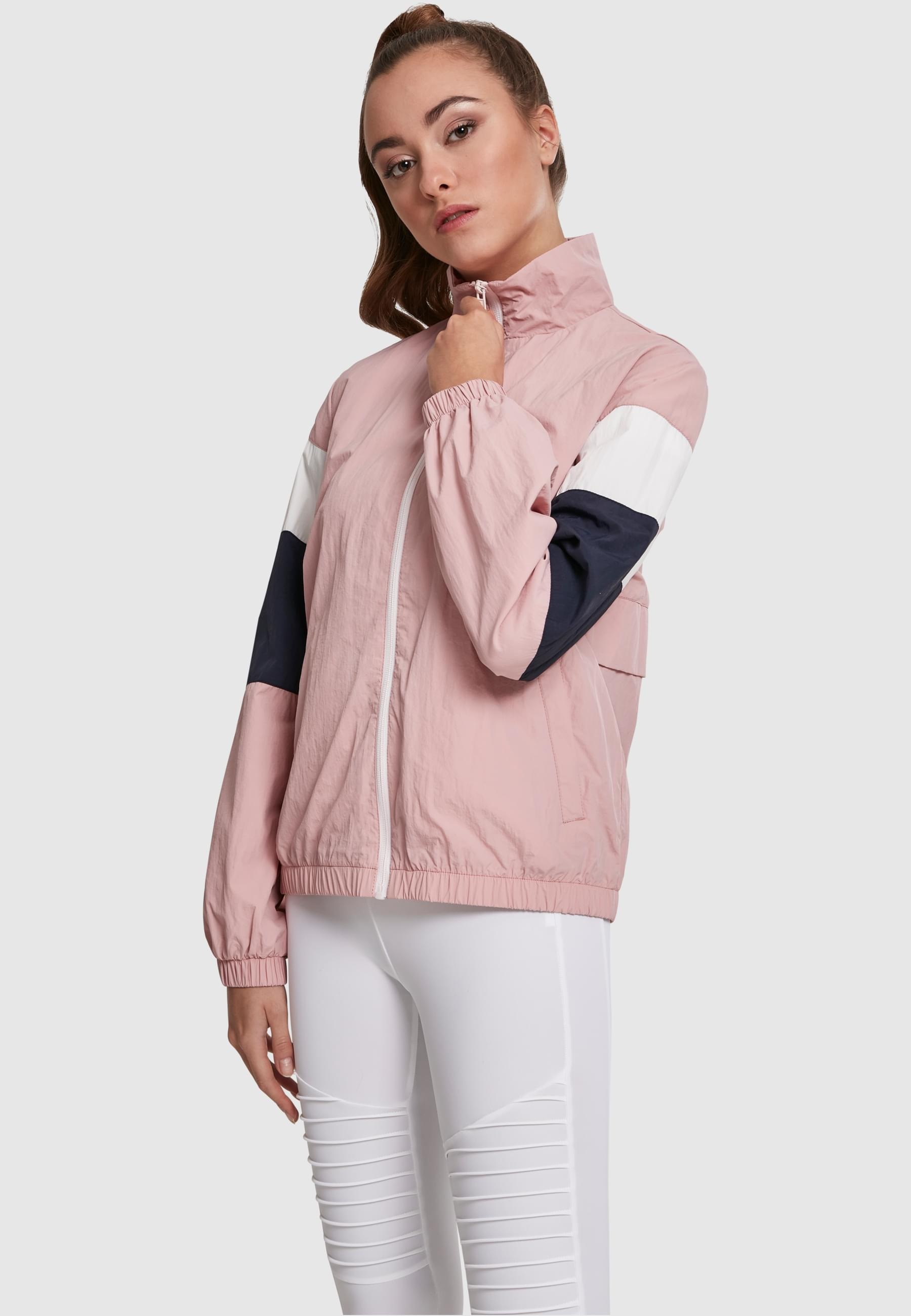 URBAN CLASSICS Allwetterjacke »Urban Classics Damen Ladies 3-Tone Crinkle Track Jacket«, (1 St.), ohne Kapuze