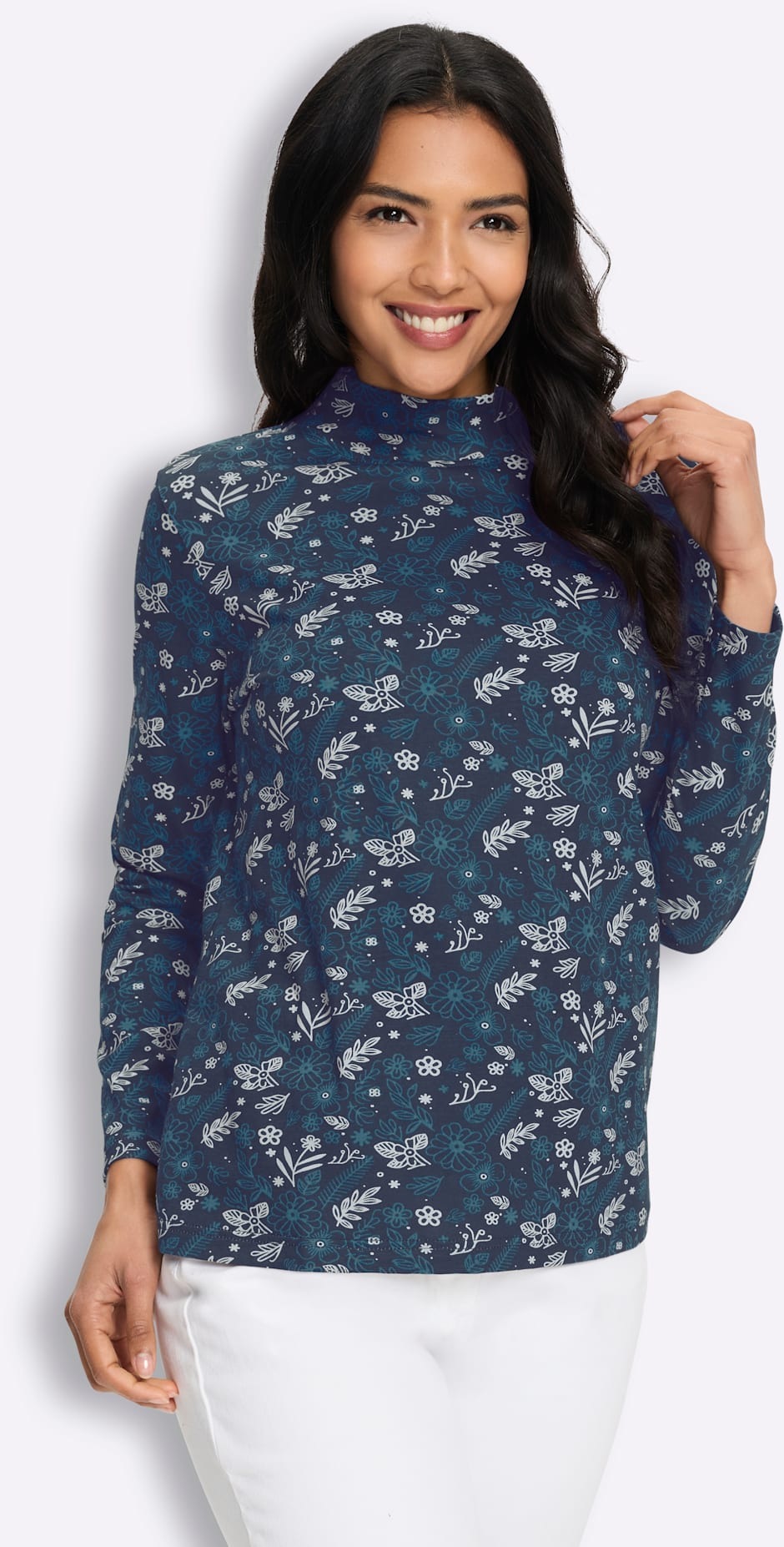 Classic Basics Stehkragenshirt "Langarm-Shirt" 1