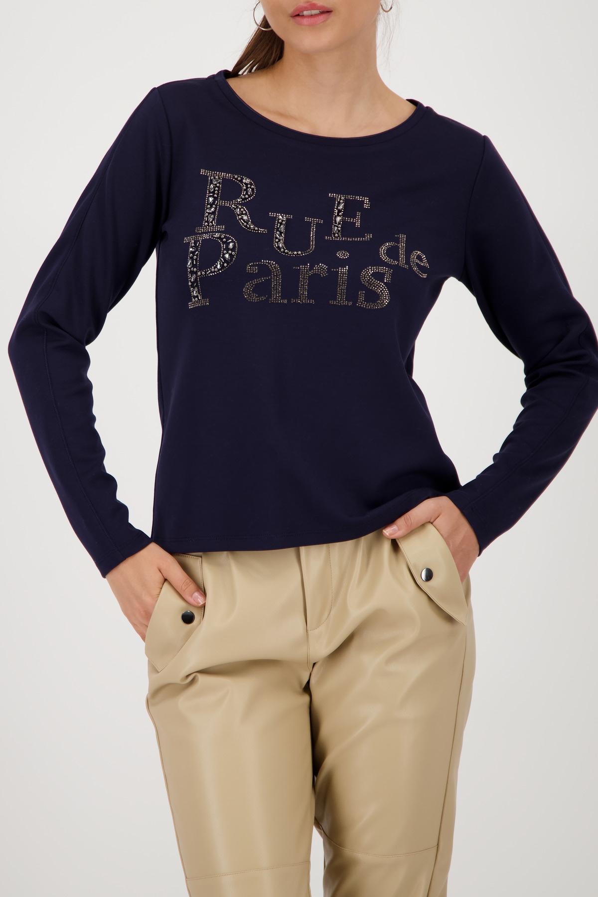 Monari Sweatshirt "Sweatshirt Schmuckschrift", Regular fit mit Rundhalsauss günstig online kaufen