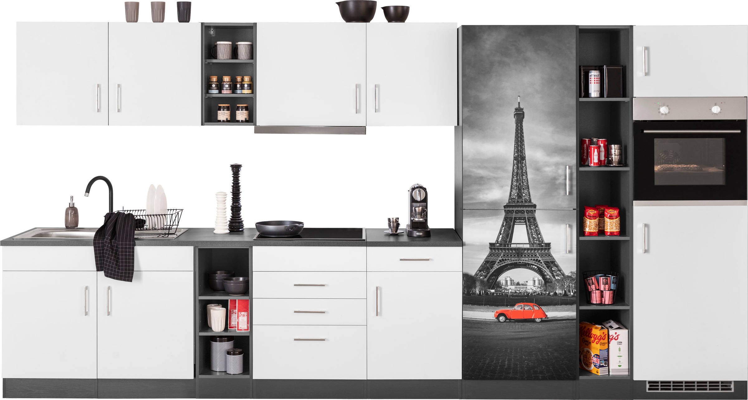 KOCHSTATION Küchenzeile "KS-Paris" mit E-Geräten, Breite 390 cm günstig online kaufen