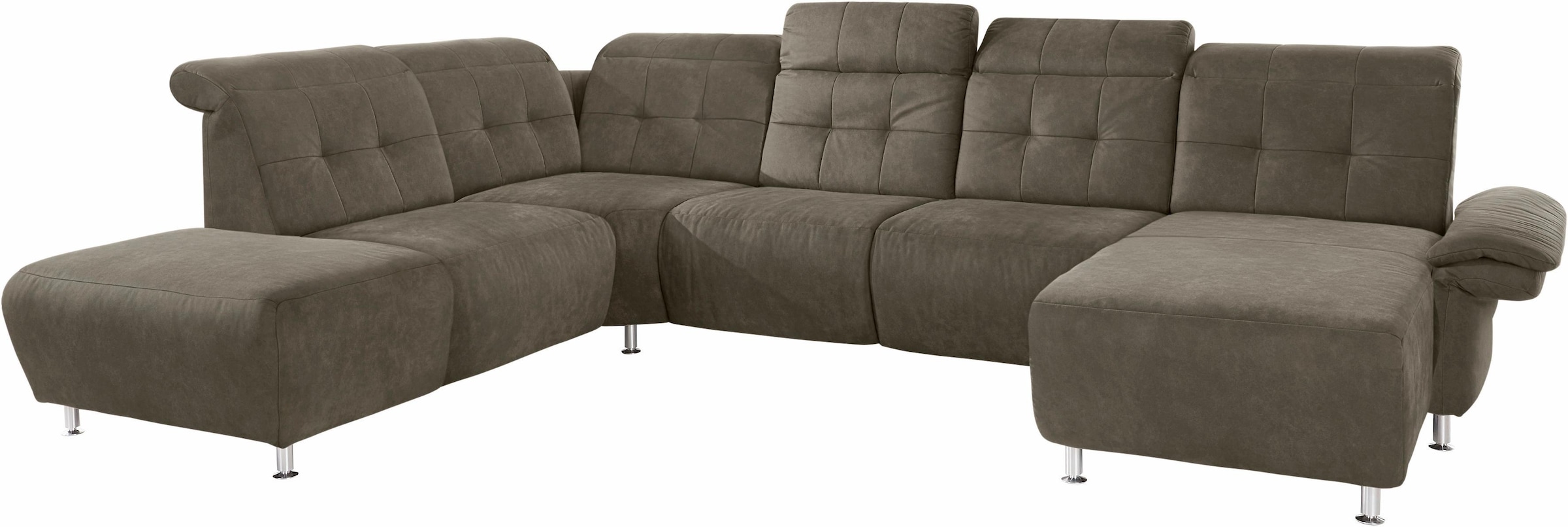 Places of Style Wohnlandschaft »Manhattan U-Form«, 2 Sitze mit elektrischer Relaxfunktion, verstellbare Armlehnen