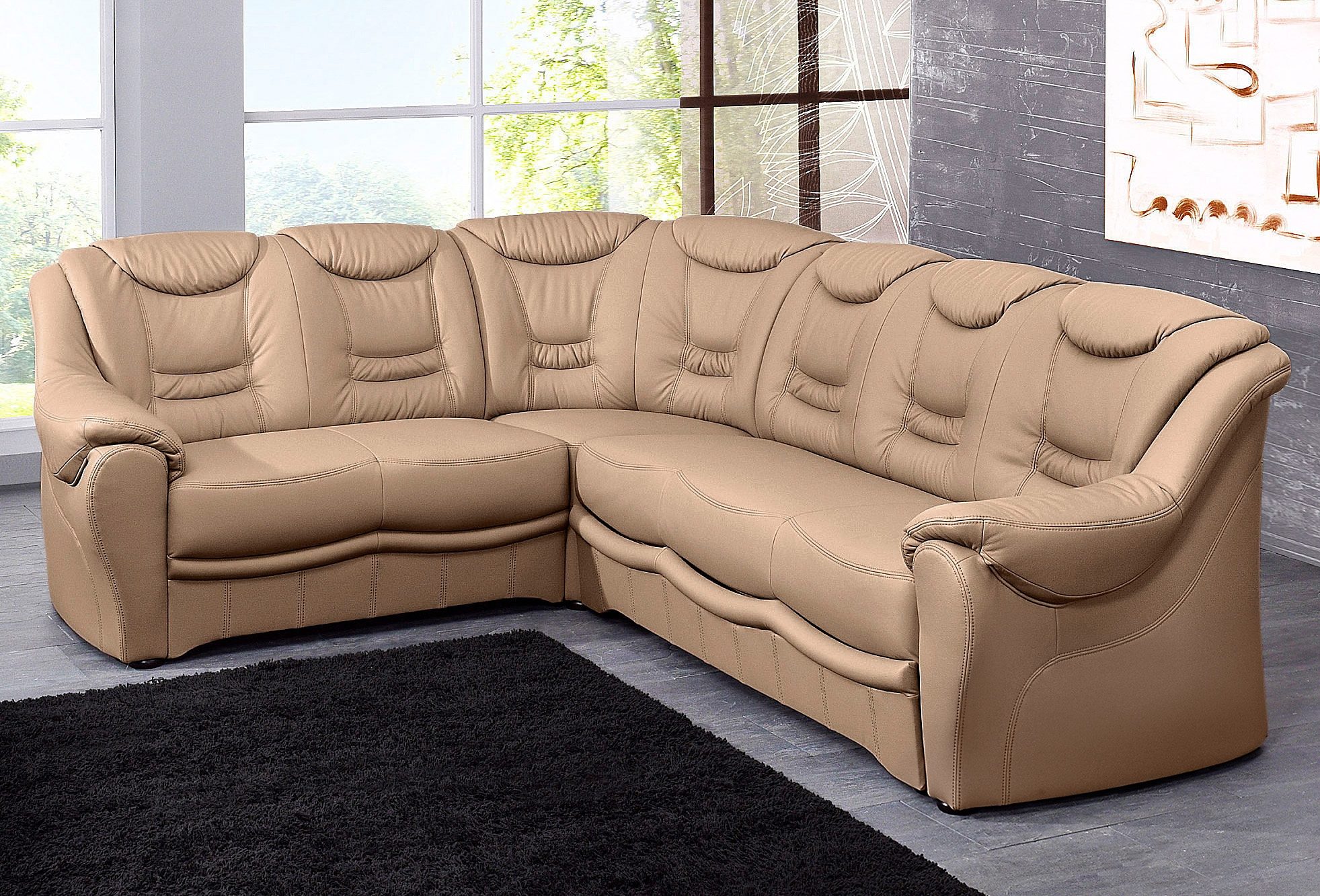 sit&more Ecksofa "Bansin, L-Form, B: 265 cm, Bettfunktion optional, Federkern-Polsterung" Komfortable Sitzhöhe 46 cm, Liegefläche 148 x 198 cm bei Bettfunktion