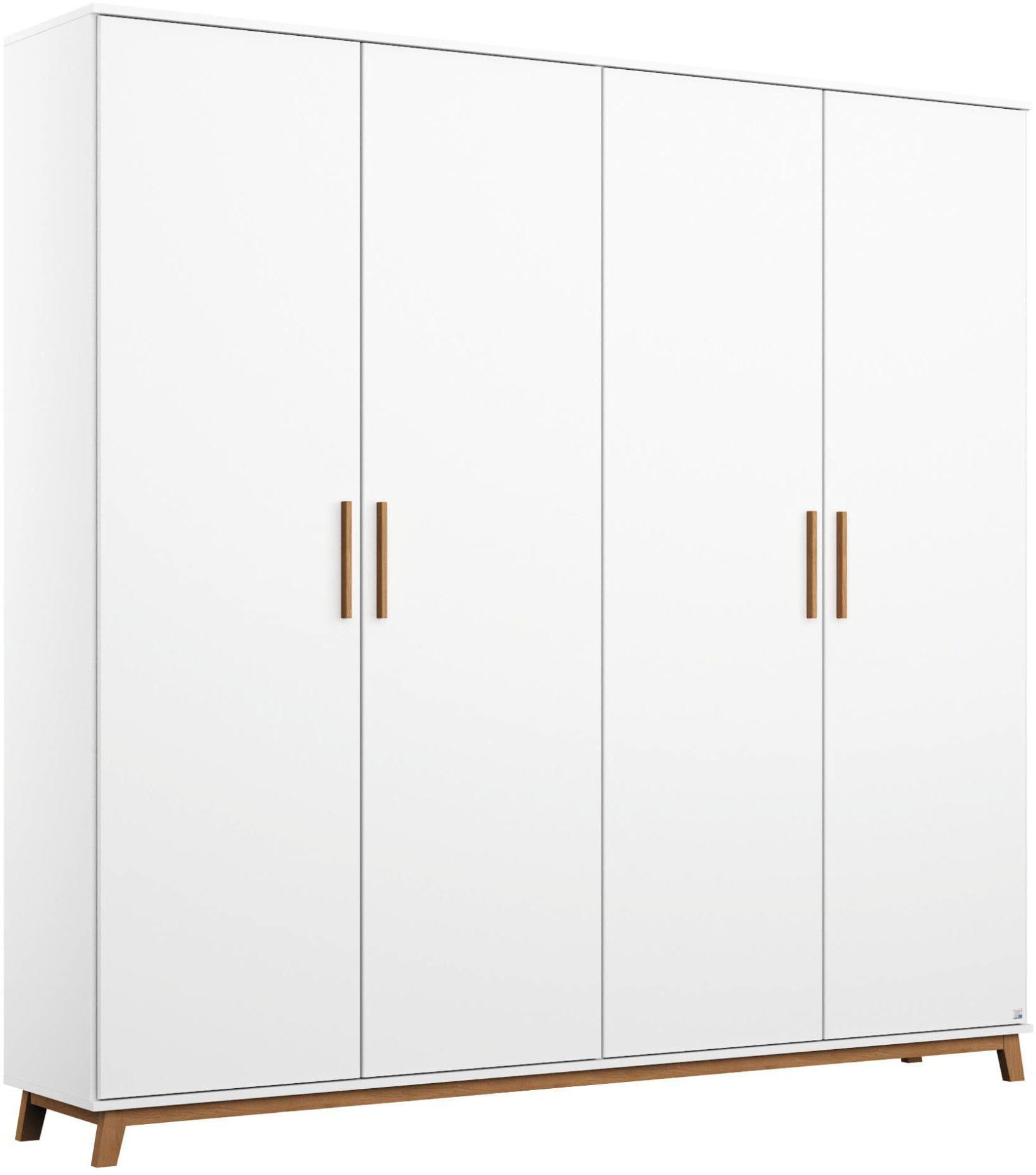 rauch Drehtürenschrank "Kleiderschrank Schrank Garderobe Wäscheschrank Schlafzimmer CARLSSON" Breiten: 92/136/181 cm, Höhe 203 cm, Griffe und Füße in massiver Eiche, viel Stauraum MADE IN GERMANY