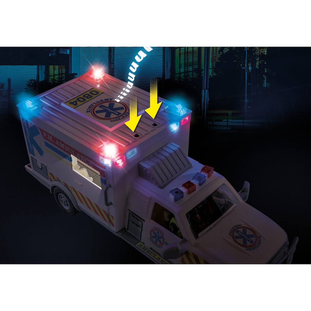 Playmobil® Konstruktions-Spielset »Rettungs-Fahrzeug: US Ambulance (70936), City Action«, (93 St.)