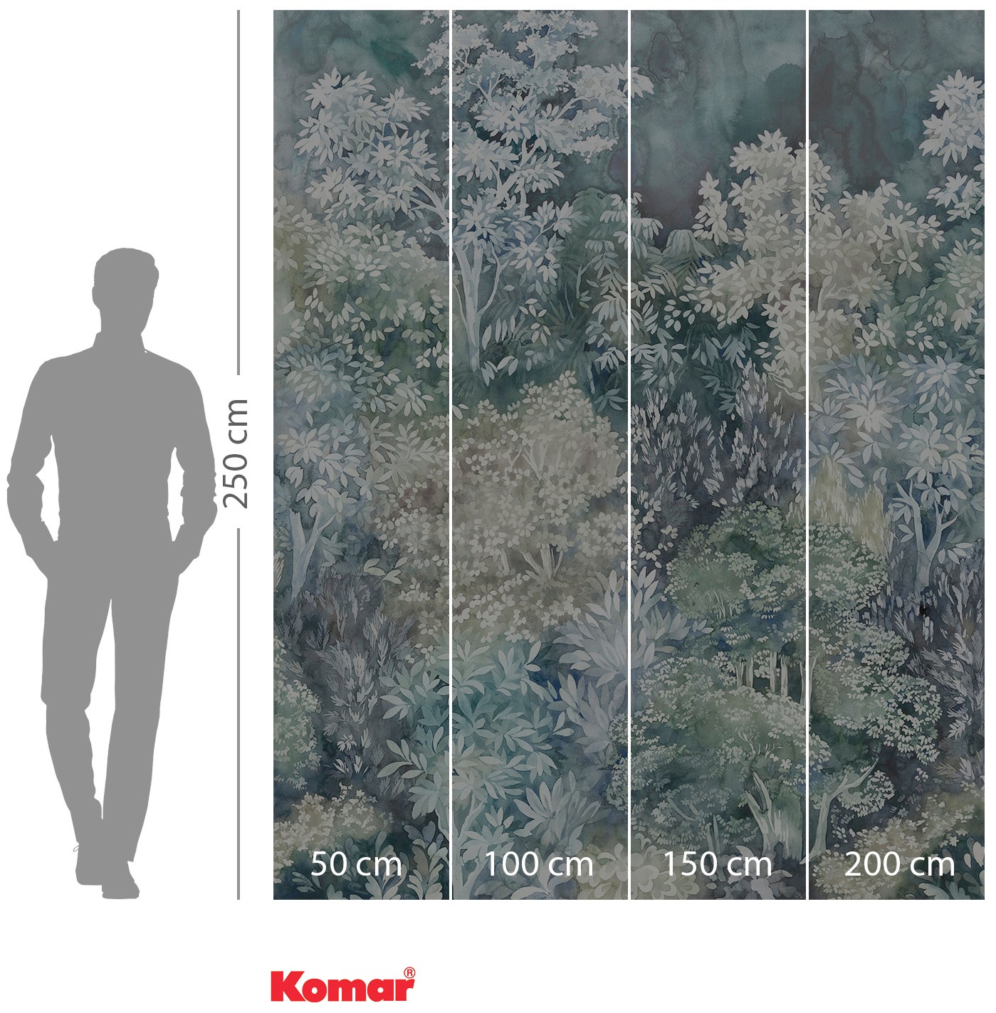 Komar Vliestapete »Digitaldruck Vlies - Forêt Enchantée - Größe 200 x 250 cm«, bedruckt, Wohnzimmer, Schlafzimmer