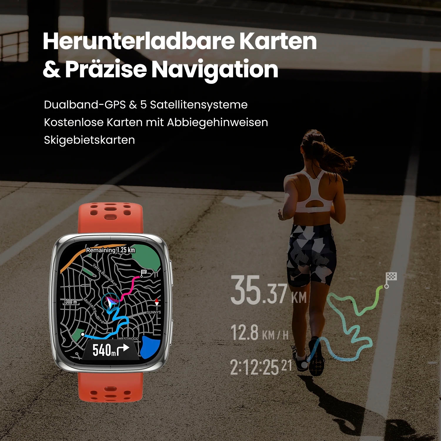 Amazfit Smartwatch »Active 2 Square«, (4,44 cm / 1,75 Zoll), Zepp OS