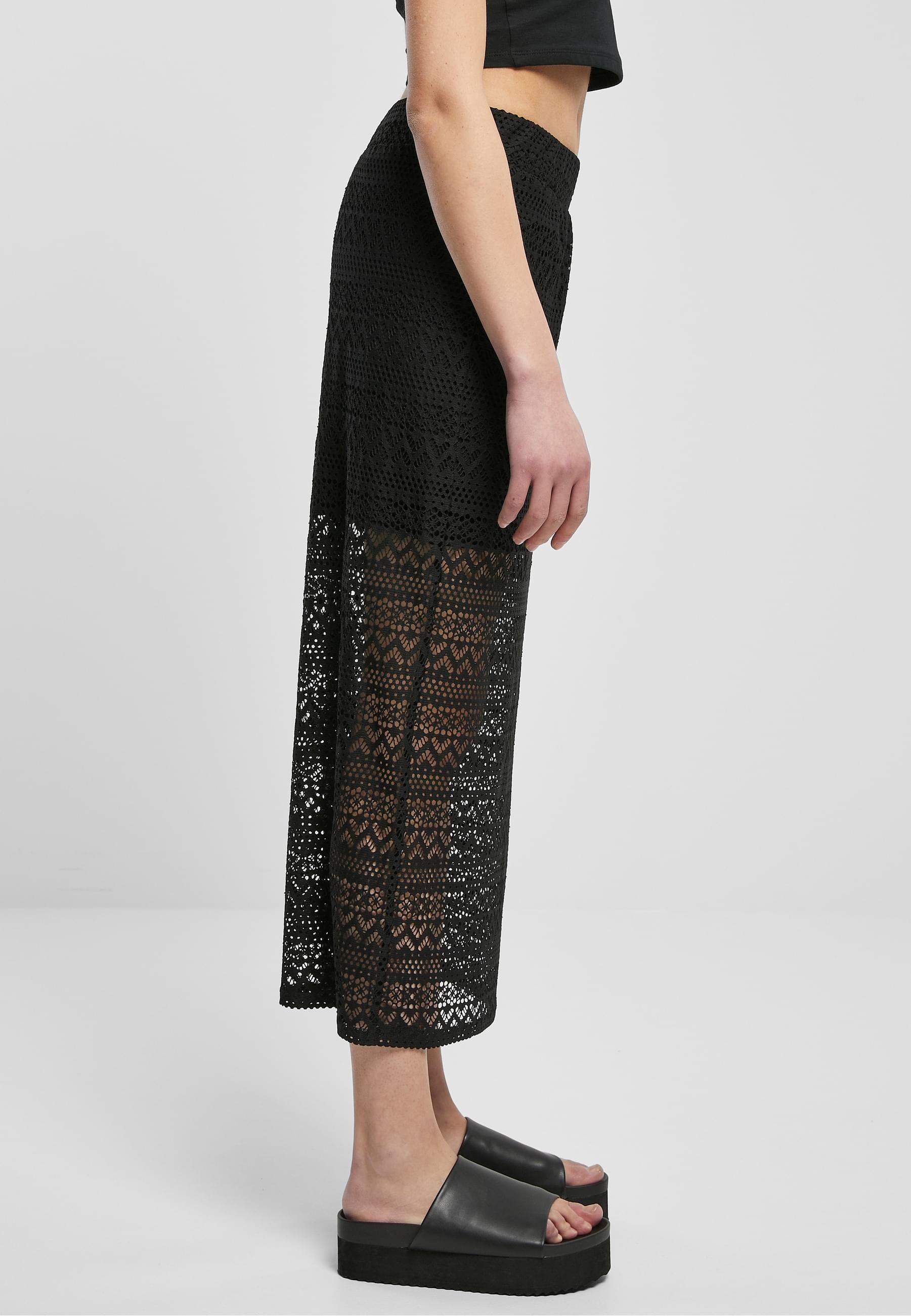 URBAN CLASSICS Jerseyrock »Urban Classics Damen Ladies Stretch Crochet Lace Midi Skirt«, (1 tlg.)