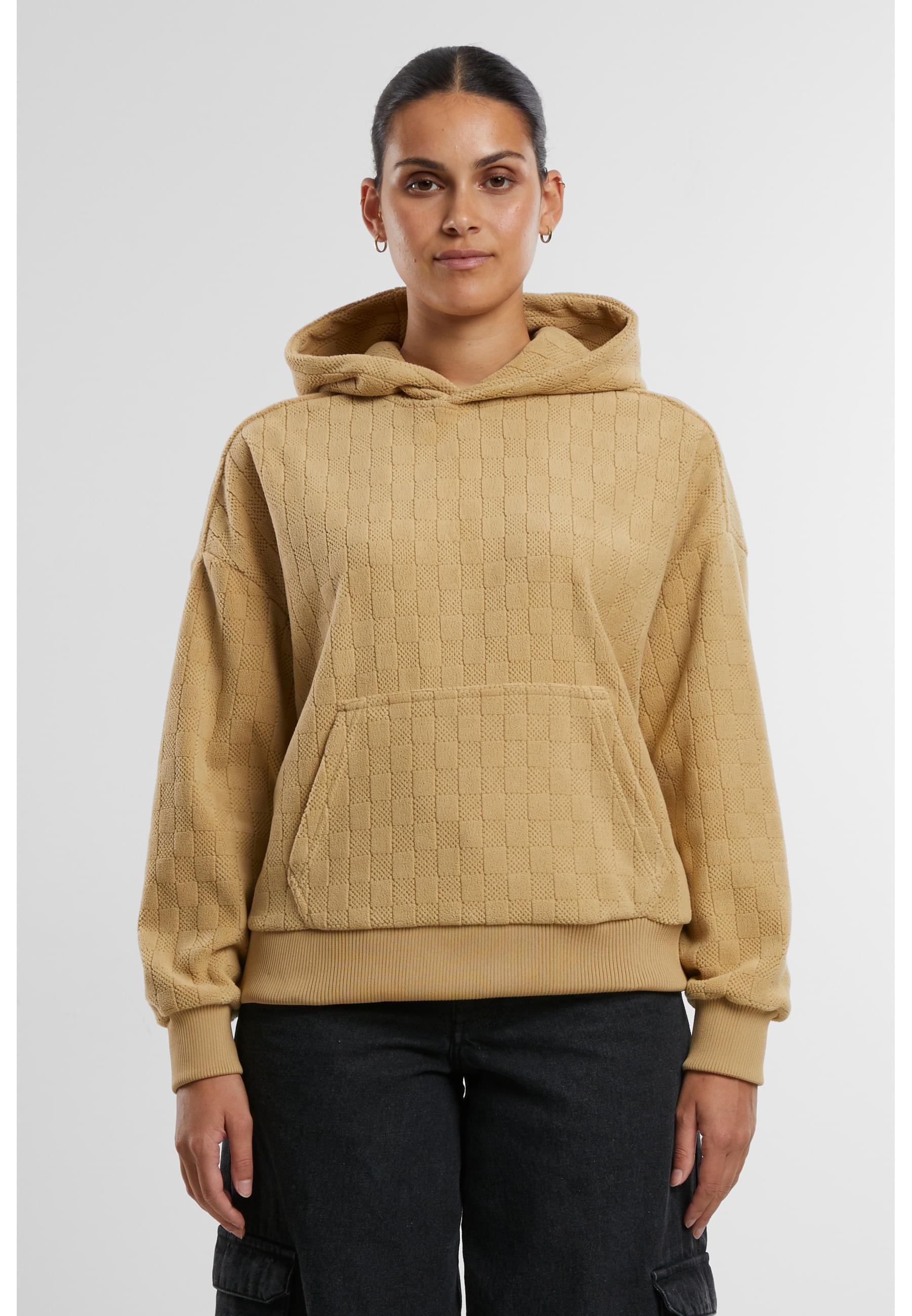URBAN CLASSICS Kapuzenpullover »Urban Classics Ladies Jacquard Velvet Oversized Hoodie«, (1 tlg.)