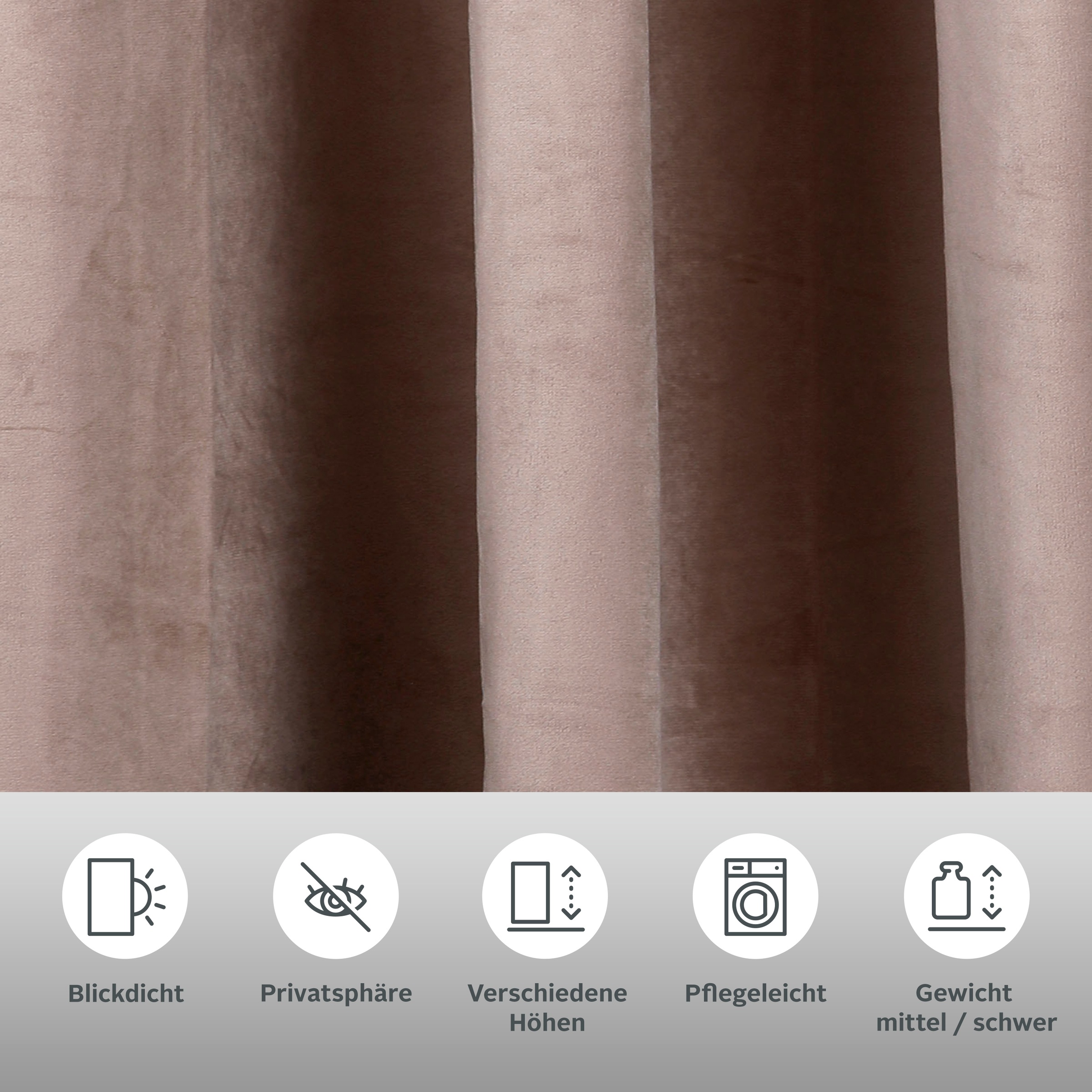 Thumbnail - OTTO home Vorhang "Velvet uni" Multifunktionsband 2 Stk. tlg. Blickdichter Samt, 2-er Set, edel, Gardine, multifunktiona...