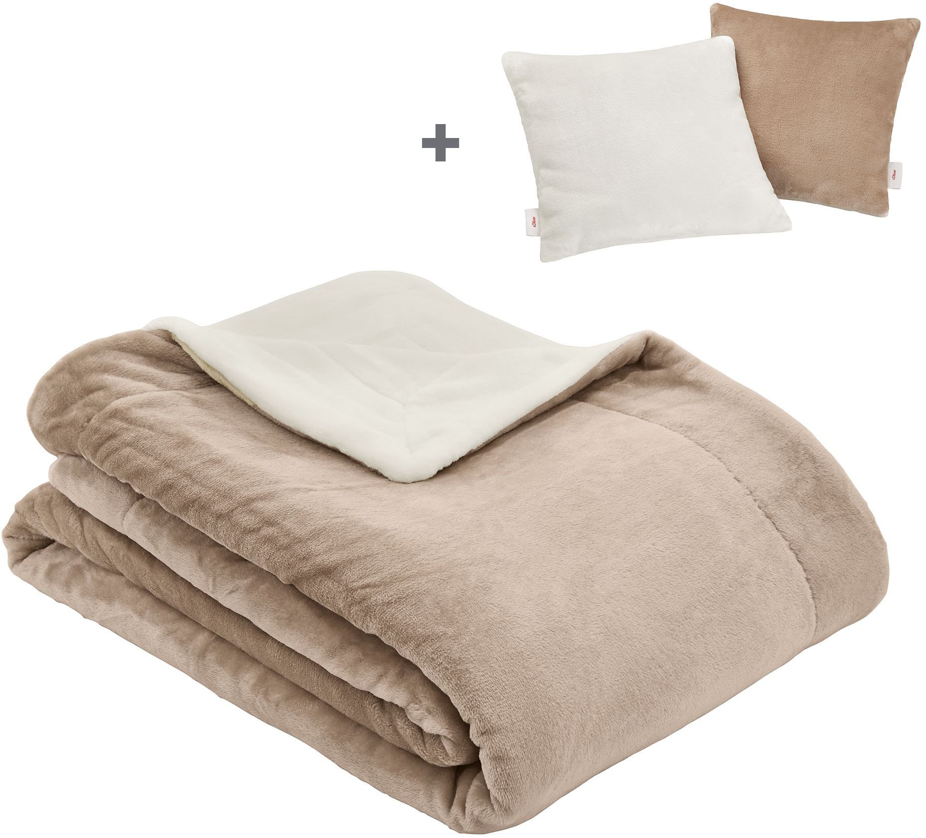 Wohndecke »Doublesoft, Kuscheldecke, Kissen geschenkt!«, Kuscheldecke, mit...