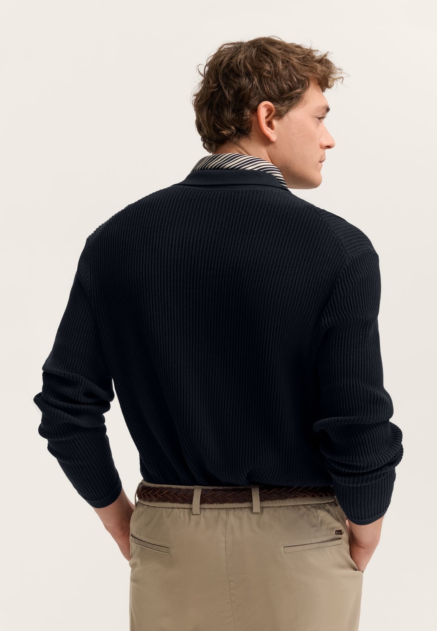 bugatti Strickjacke "Regular Fit" geknöpft mit Polokragen günstig online kaufen