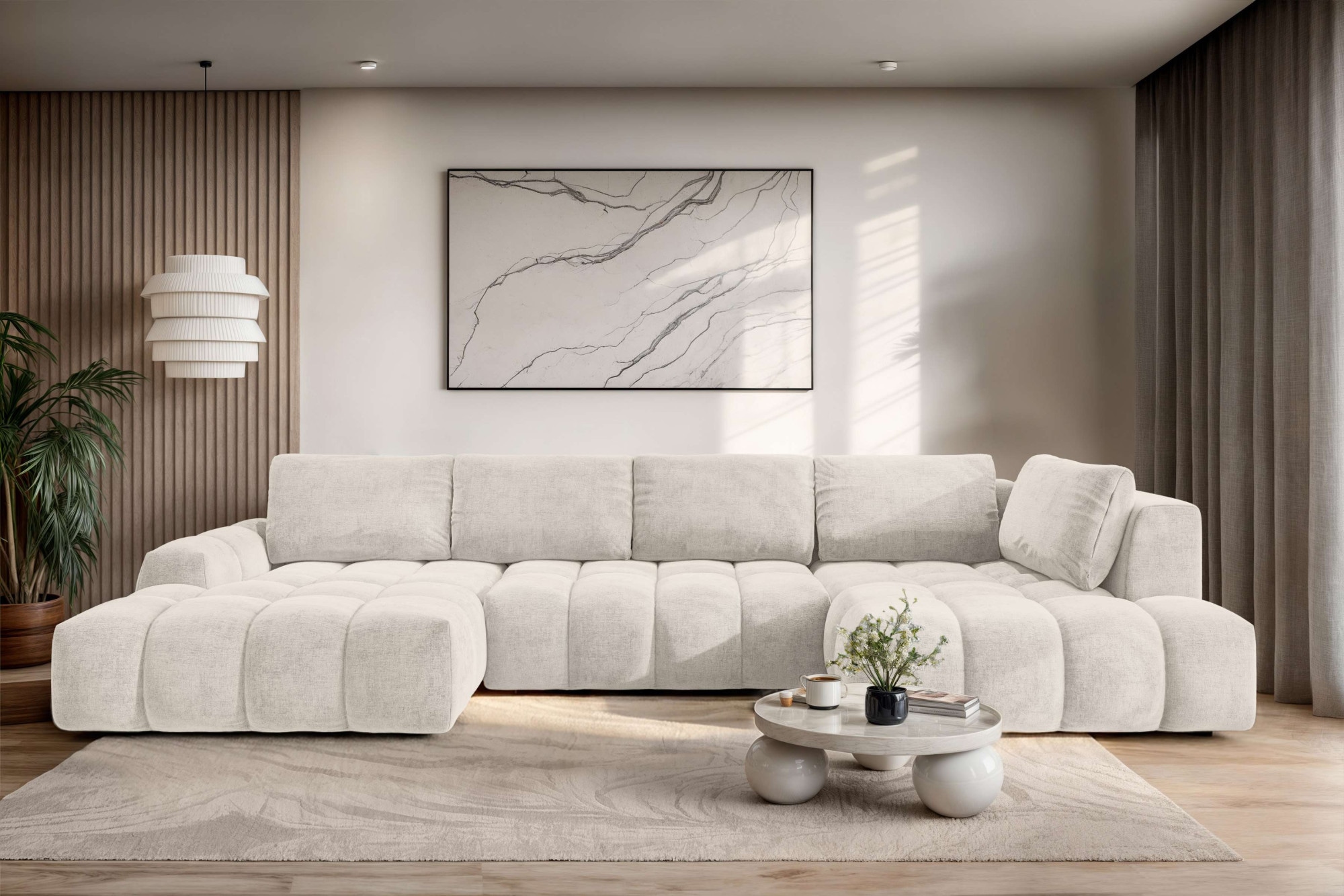 OTTO home Wohnlandschaft "AZITA U-Form, Breite 363 cm - OTTO. Verlässliche Qualität." wahlweise als Schlafsofa mit Bettkasten, Bubble-Optik