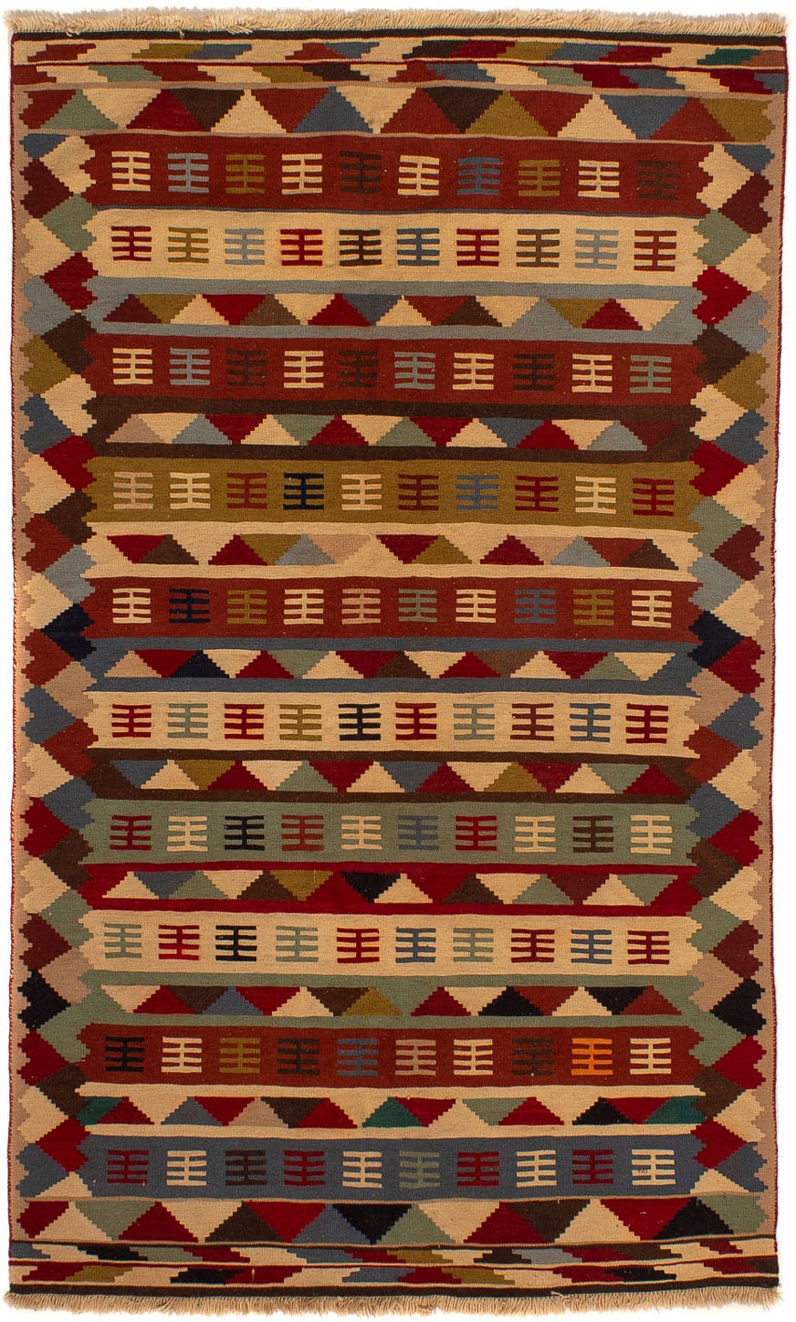 morgenland Wollteppich »Kelim - Oriental - 200 x 127 cm - mehrfarbig«, rechteckig, Wohnzimmer, Einzelstück