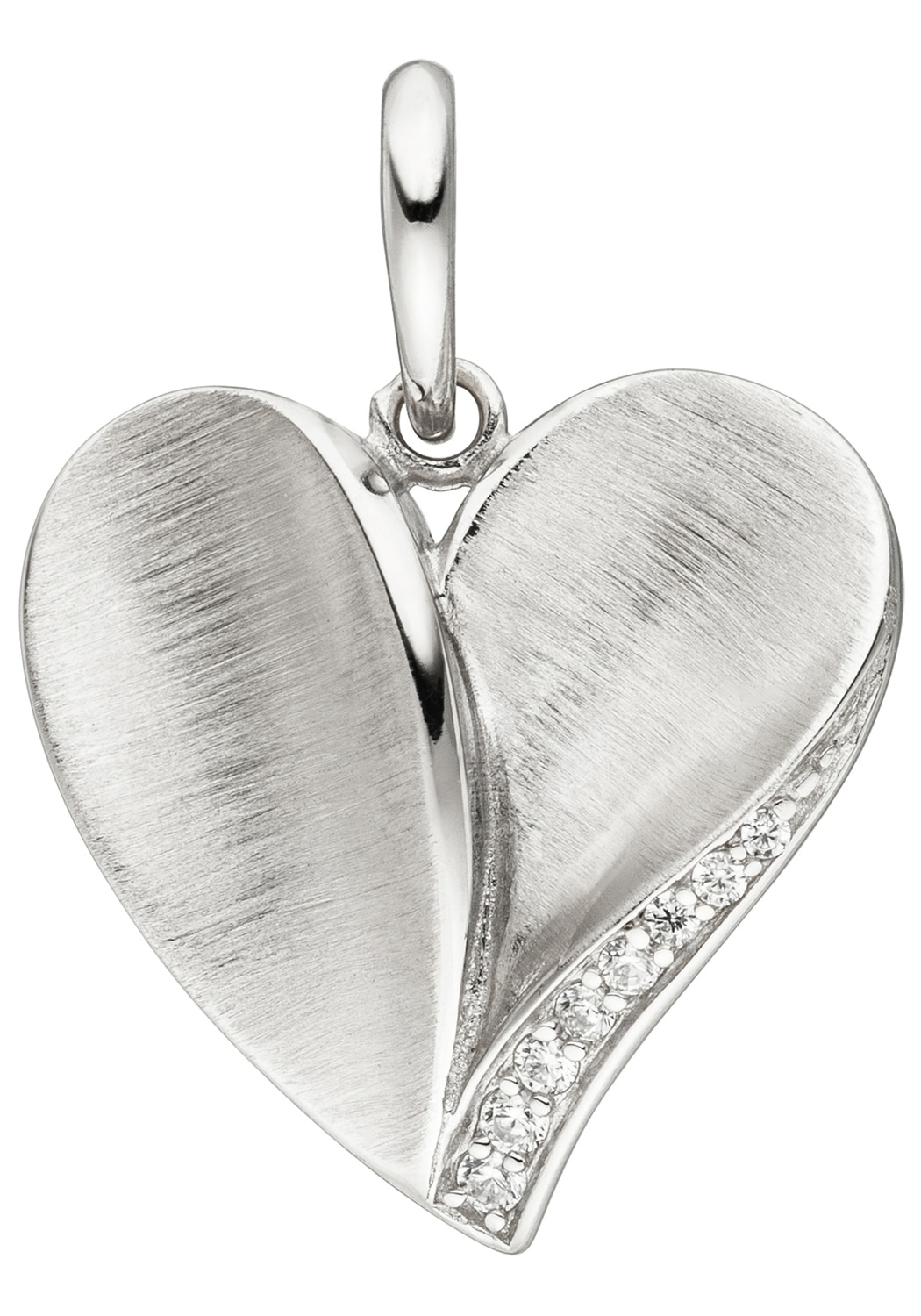 Zirkonia »Anhänger JOBO 925 Silber mit bestellen Herz«, | Herzanhänger BAUR