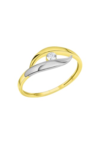 Fingerring »375/- Gelbgold bicolor Zirkonia«