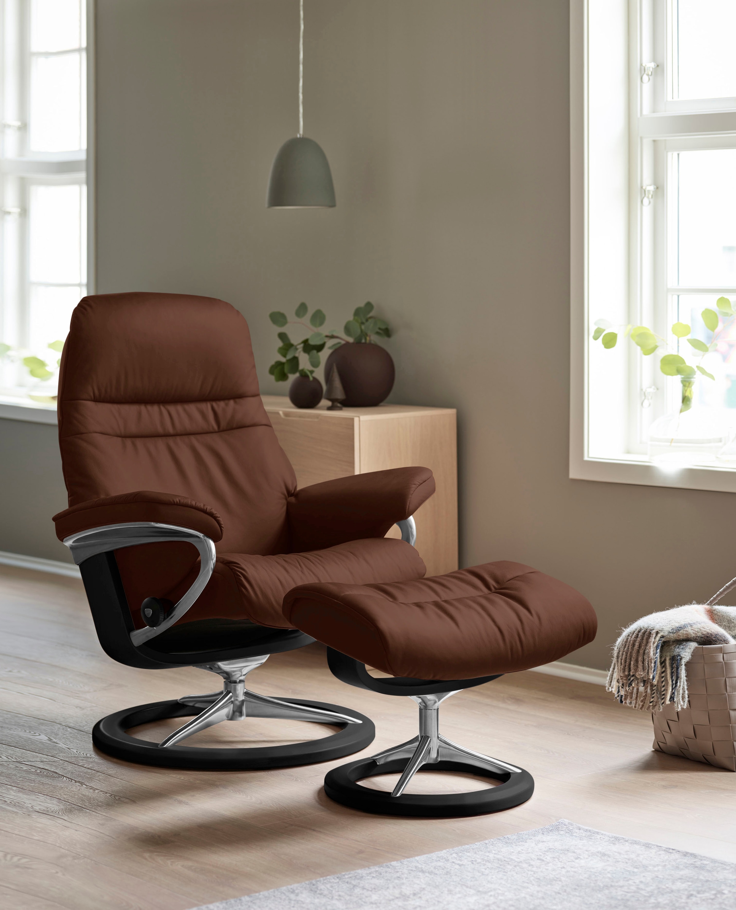 Stressless Relaxsessel "Sunrise" Relaxsessel mit Hocker, mit Signature Base günstig online kaufen
