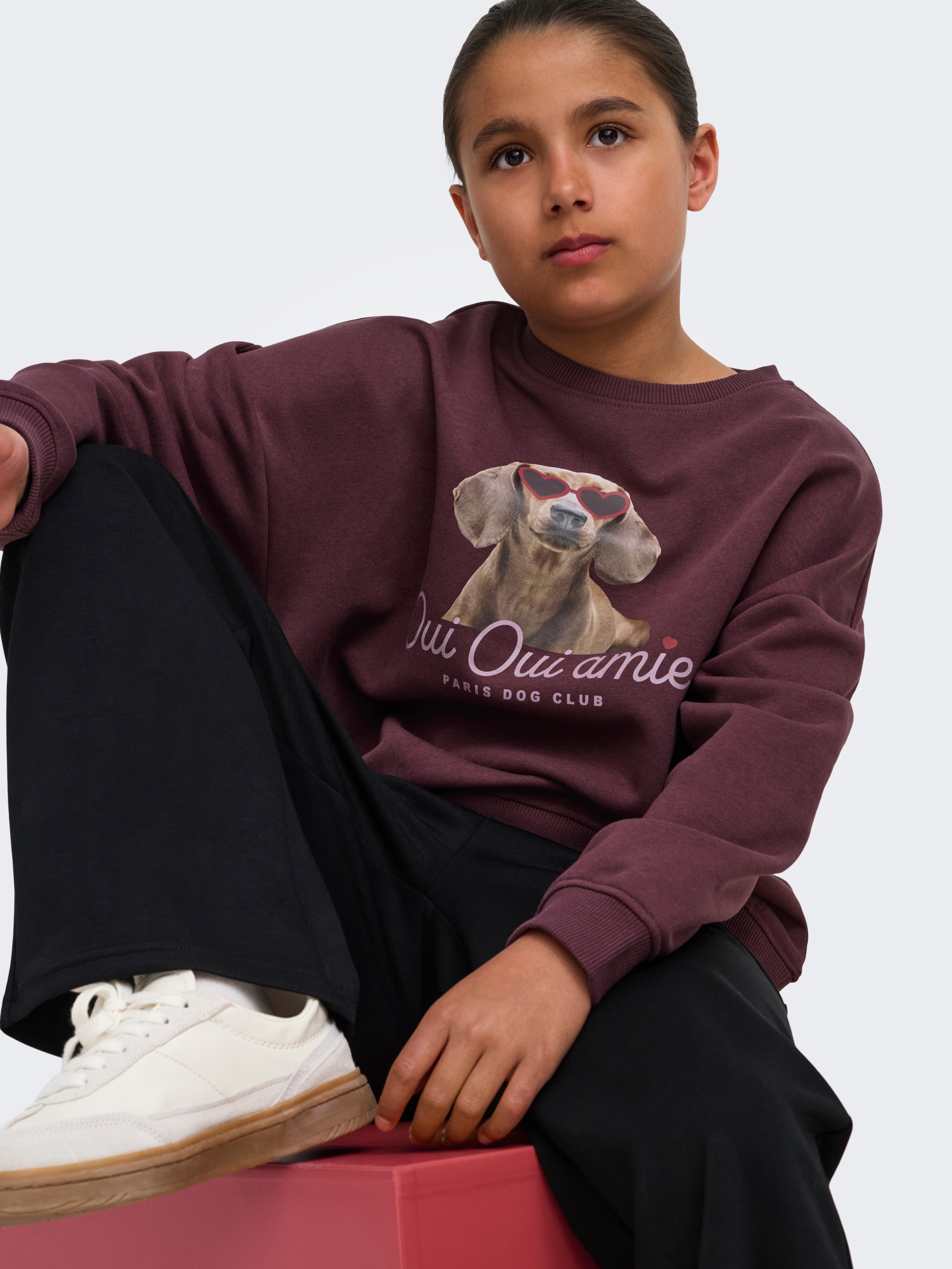 KIDS ONLY Sweatshirt »KOGBILA L/S OVZ PRINT O-NECK SWT NOOS«, Baumwollmischung, oversize
