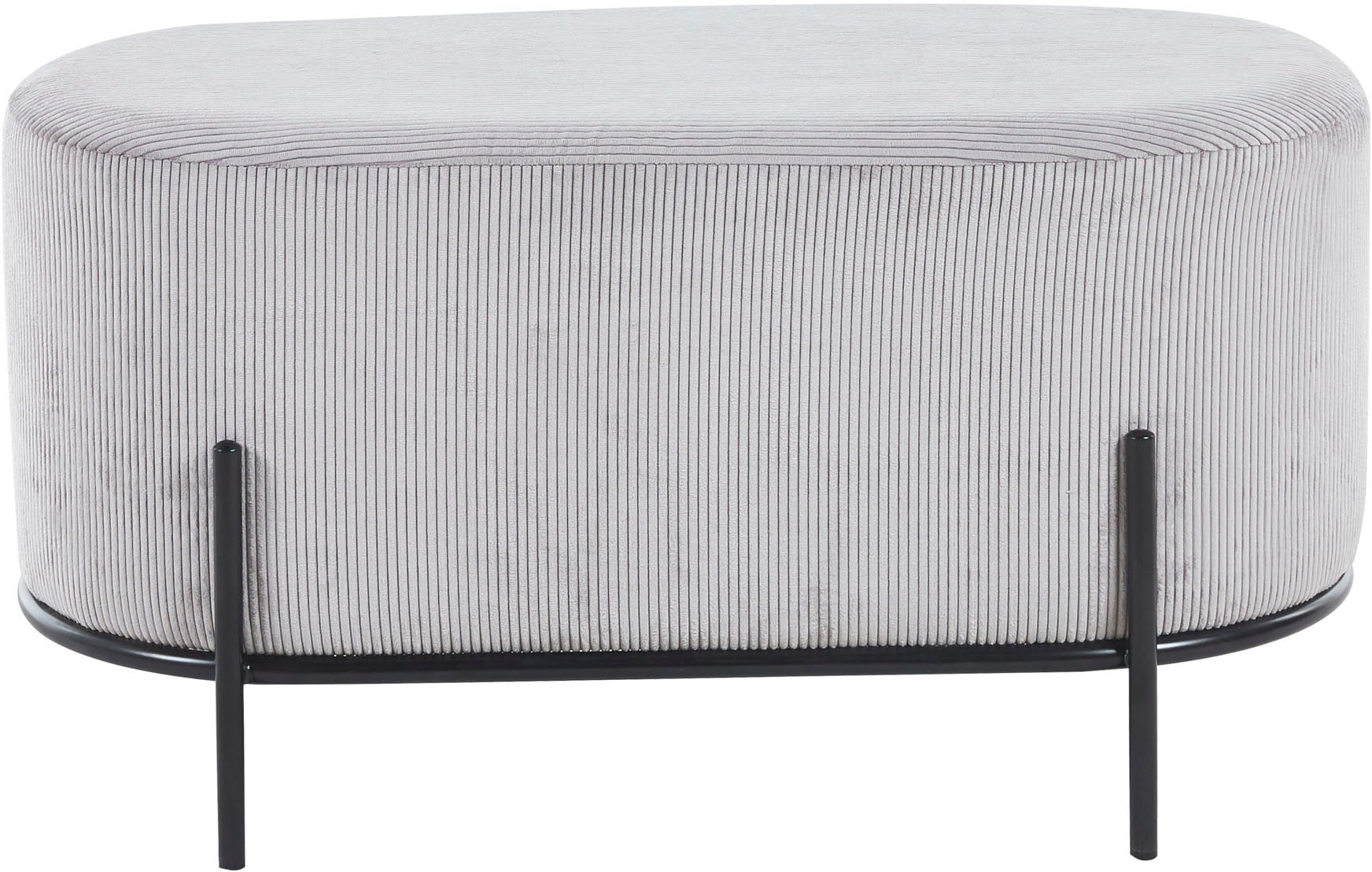 SalesFever Polsterhocker, mit Design-Gestell aus schwarzem Metall