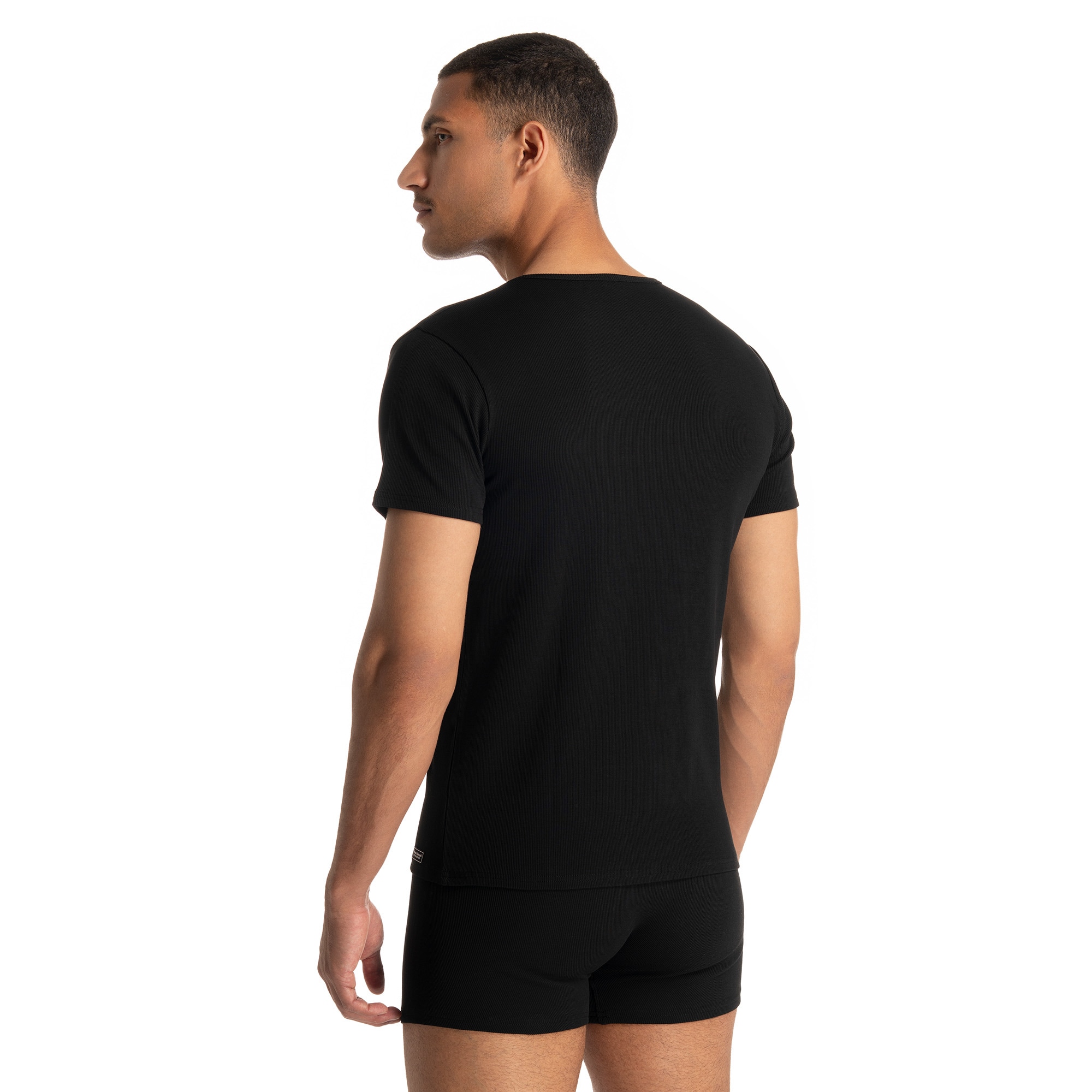 Bruno Banani Rundhalsshirt »FINE RIB«, Feinripp, Kurzarm