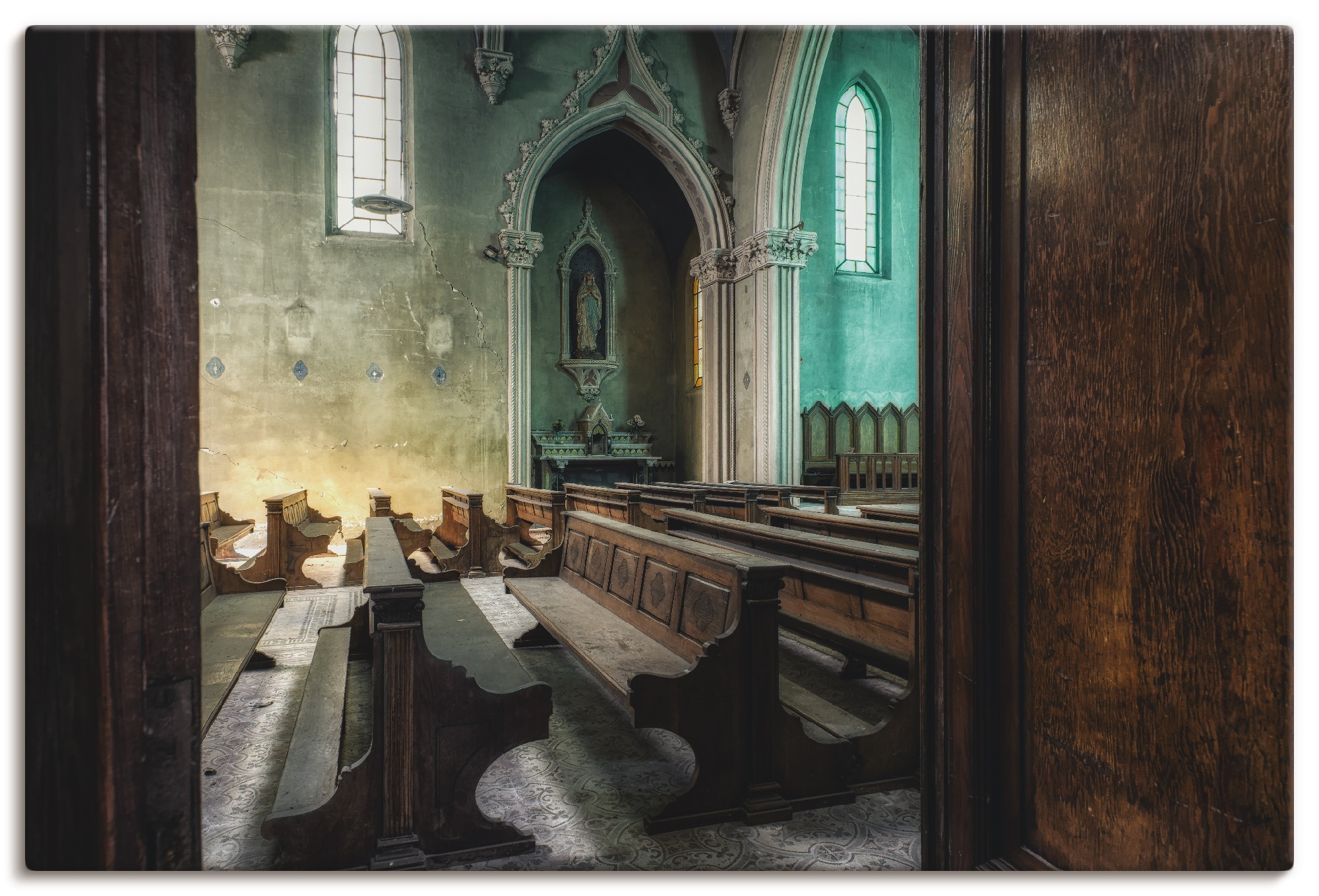 - BAUR »Lost als versch. Place Kirche Leinwandbild, Gebäude, Artland - (1 Größen Orte«, kaufen Wandaufkleber verlassene | St.), Poster Wandbild Alubild, oder in