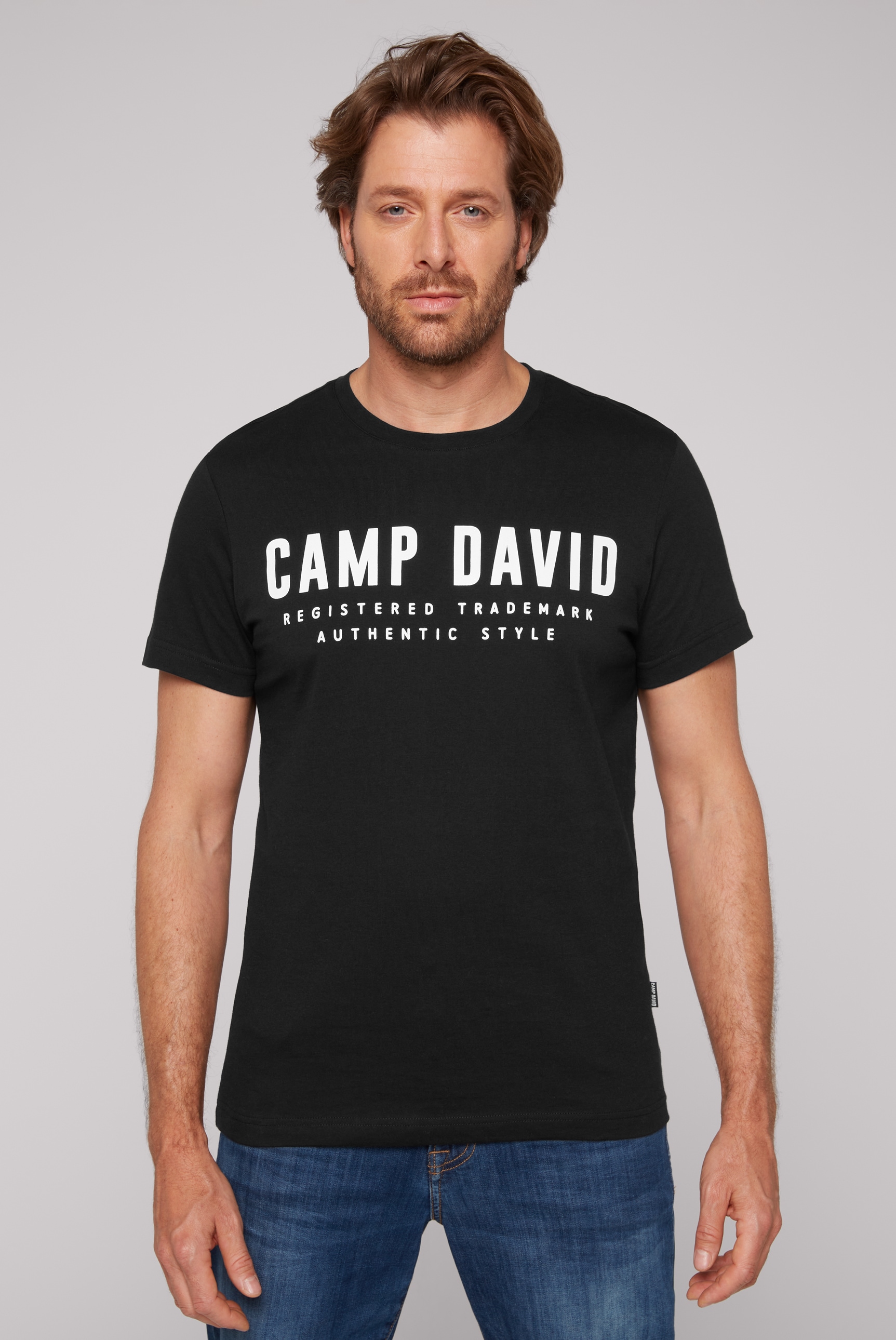 CAMP DAVID T-Shirt mit Logo Print auf der Vorderseite günstig online kaufen