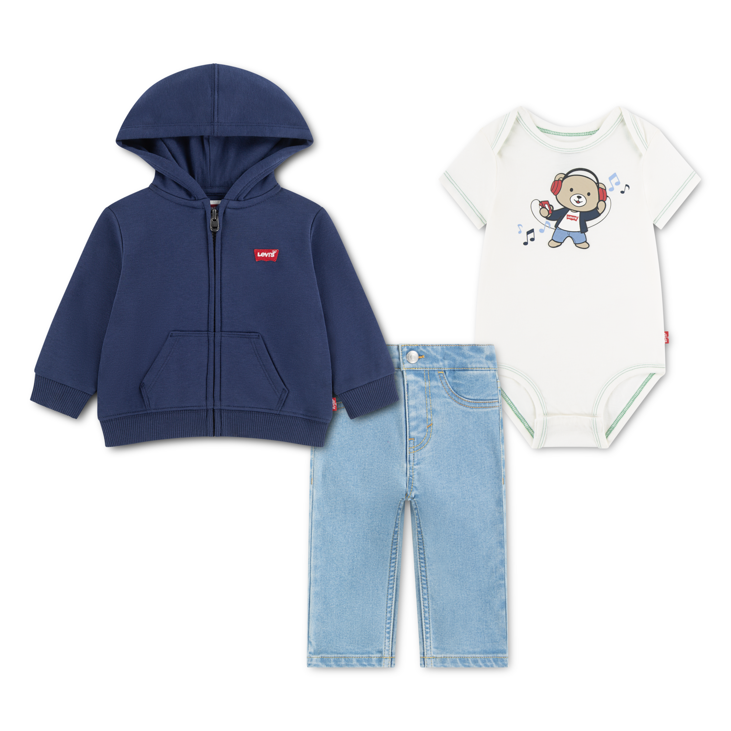 Levis Kids Body & Hose "LVB 3PC FULL ZIP HOODIE SET" Set, 3 & Sweatjacke - for Boys