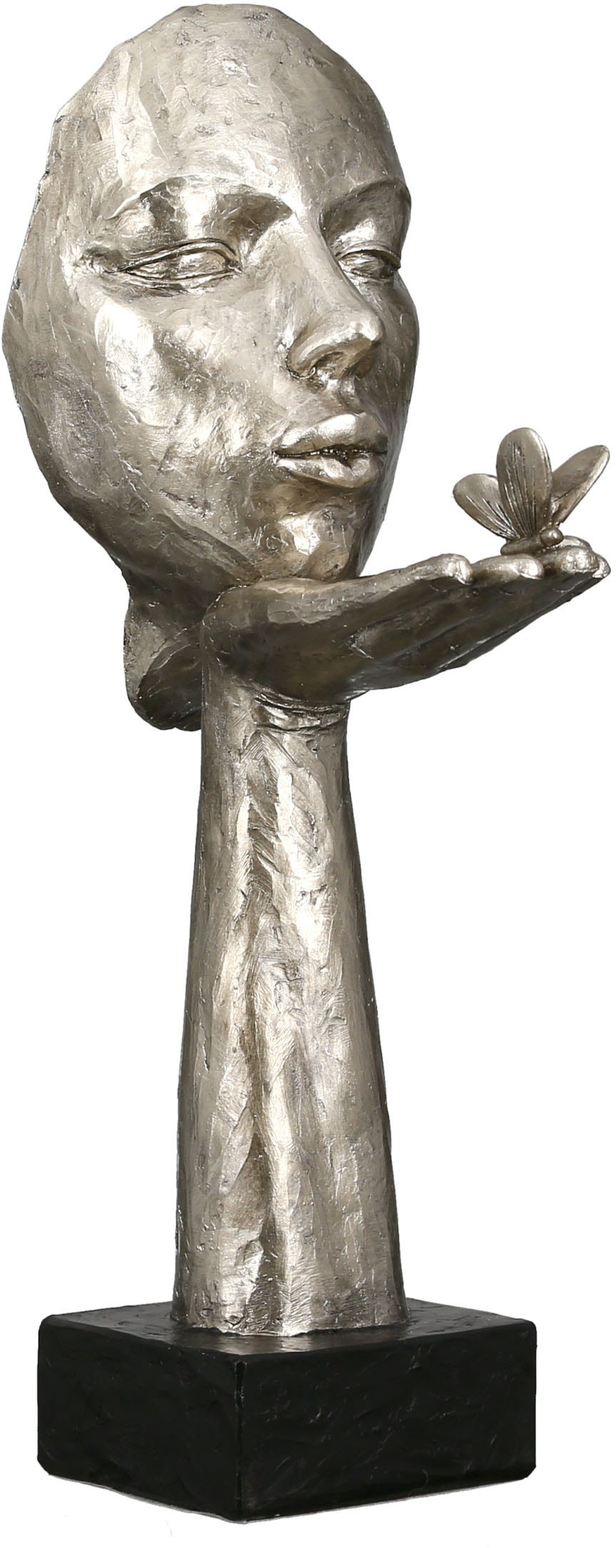 GILDE Dekofigur "Skulptur Desire, antikfinish", silberfarben, Polyresin