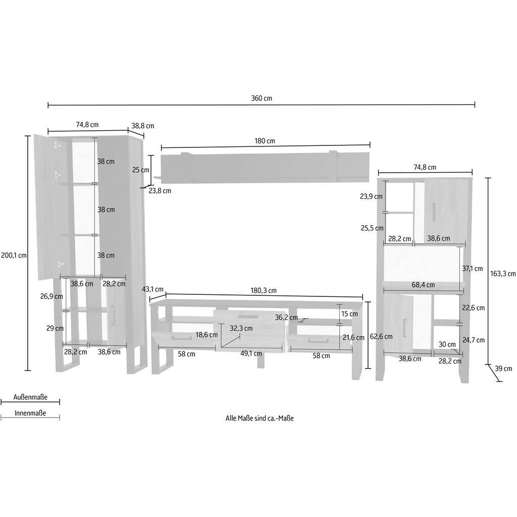 INOSIGN Wohnwand »Nordi«, (4 St.)