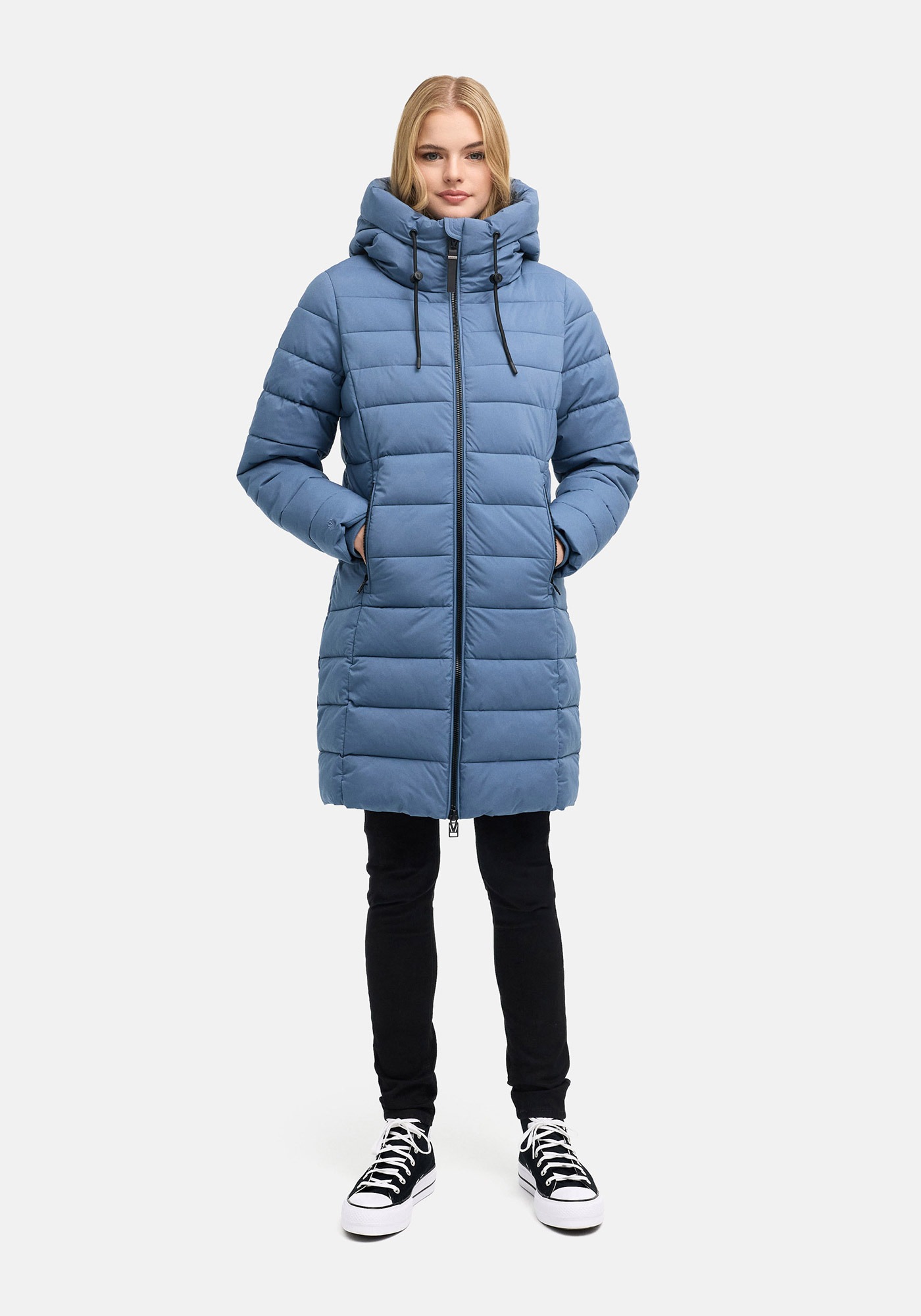 Marikoo Winterjacke »Nanoraa« mit Kapuze Winterjacke mit horizontaler Steppung, hohem Kragen & Kapuze