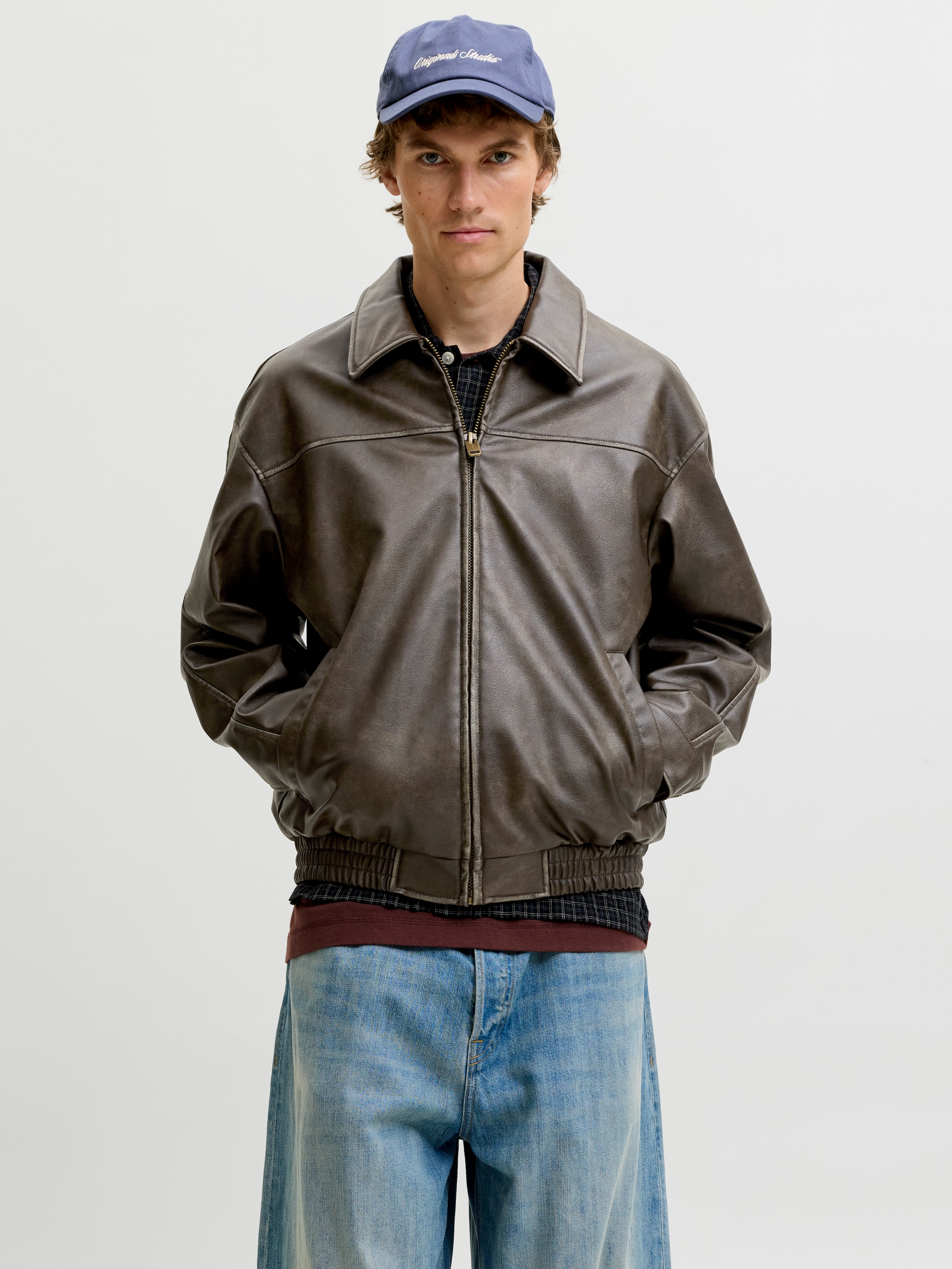 Jack & Jones Lederimitatjacke "JJMARLON PU JACKET" Kunstfaser, regular fit