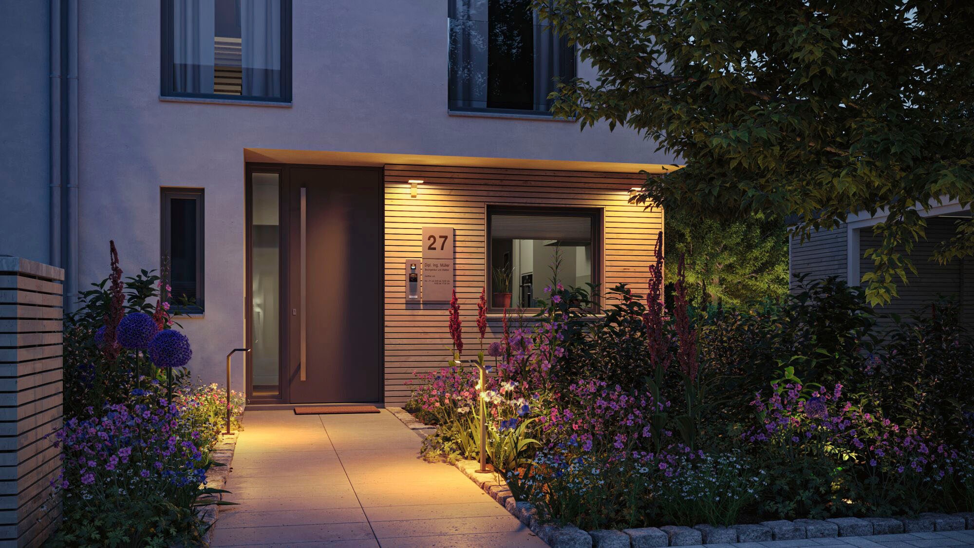 Paulmann LED Gartenleuchte "Zenera 230V Pollerleuchte" Warmweiß insektenfre günstig online kaufen