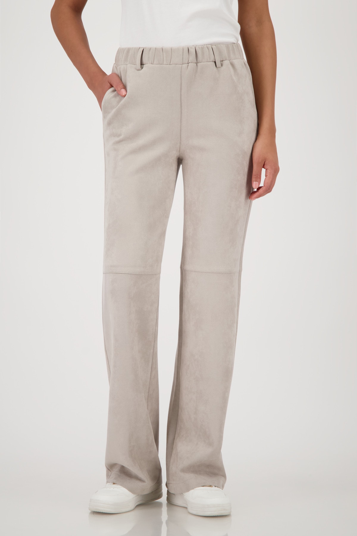 Monari Lederimitathose "Hose Lederimitat Velours", Gerade Beinform günstig online kaufen