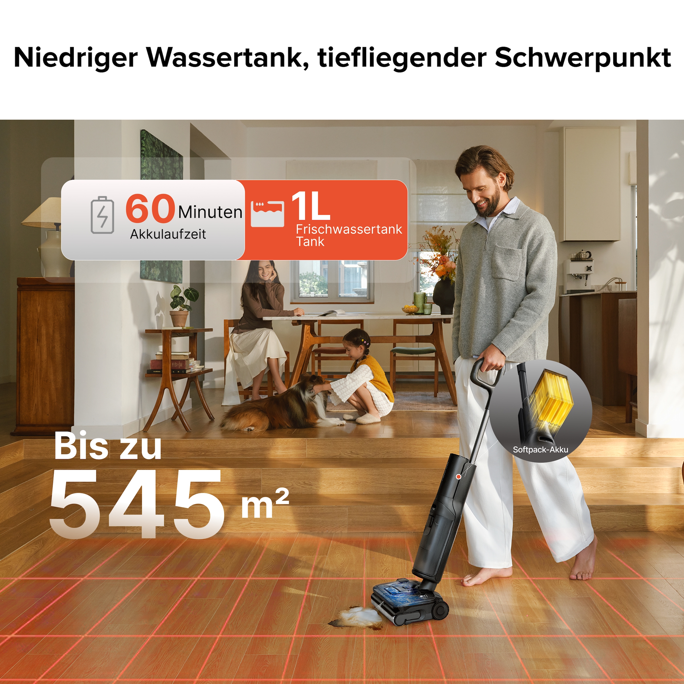 Roborock Nass-Trocken-Akkusauger »F25 ACE Pro« 25.000 Pa, 95 °C Selbstreinigung, Dock-Trocknung und App-Anpassung