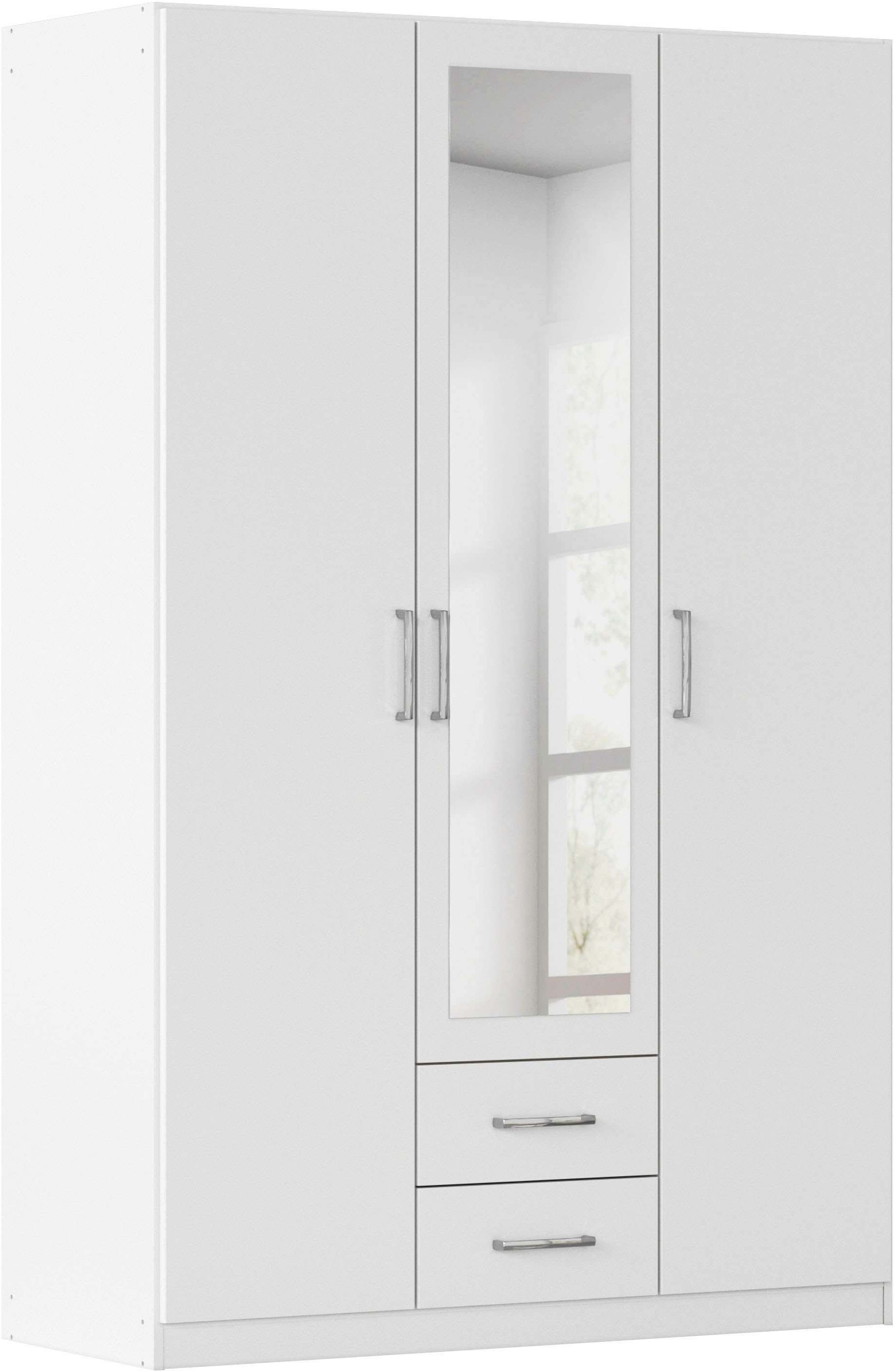 rauch Kleiderschrank "Schrank Garderobe Ankleide GAMMA Breiten 91/136/181/226/271/315/360 cm" in 3 Ausstattungen BASIC/CLASSIC/PREMIUM (inkl. SOFT-CLOSE-Funktion), verschiedene Griff-Varianten, mit Spiegel TOPSELLER MADE IN GERMANY