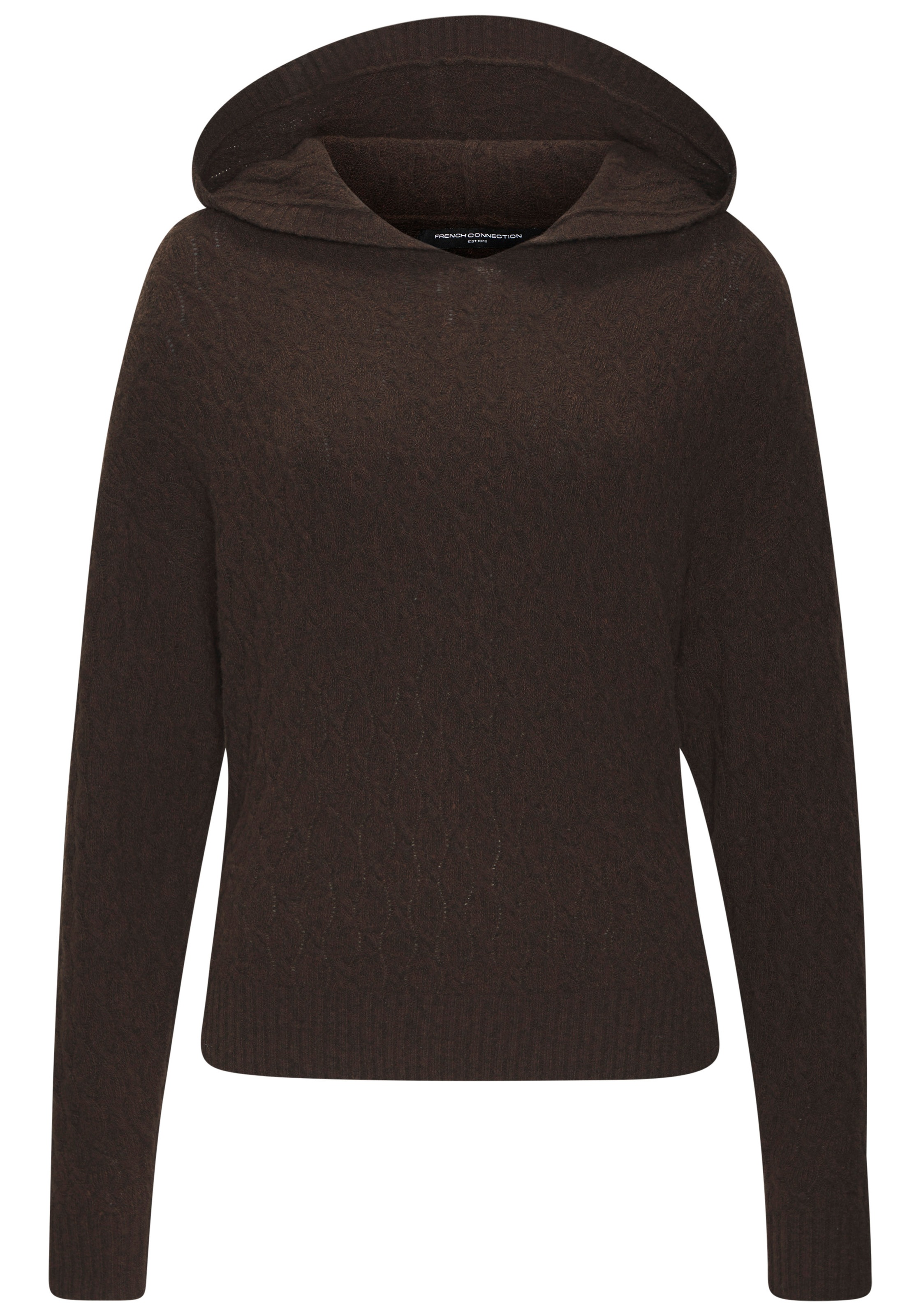 French Connection Kapuzenpullover mit Zopfmuster und Rippbündchen, Loungewe günstig online kaufen