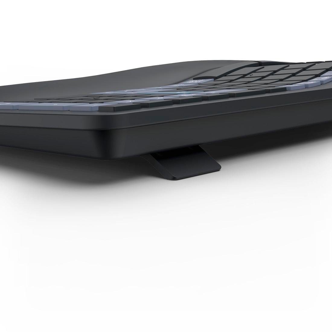 Hama ergonomische Tastatur »Ergonomische Tastatur (kabellos, Multi Device, 2x Bluetooth, 1x Funk)«