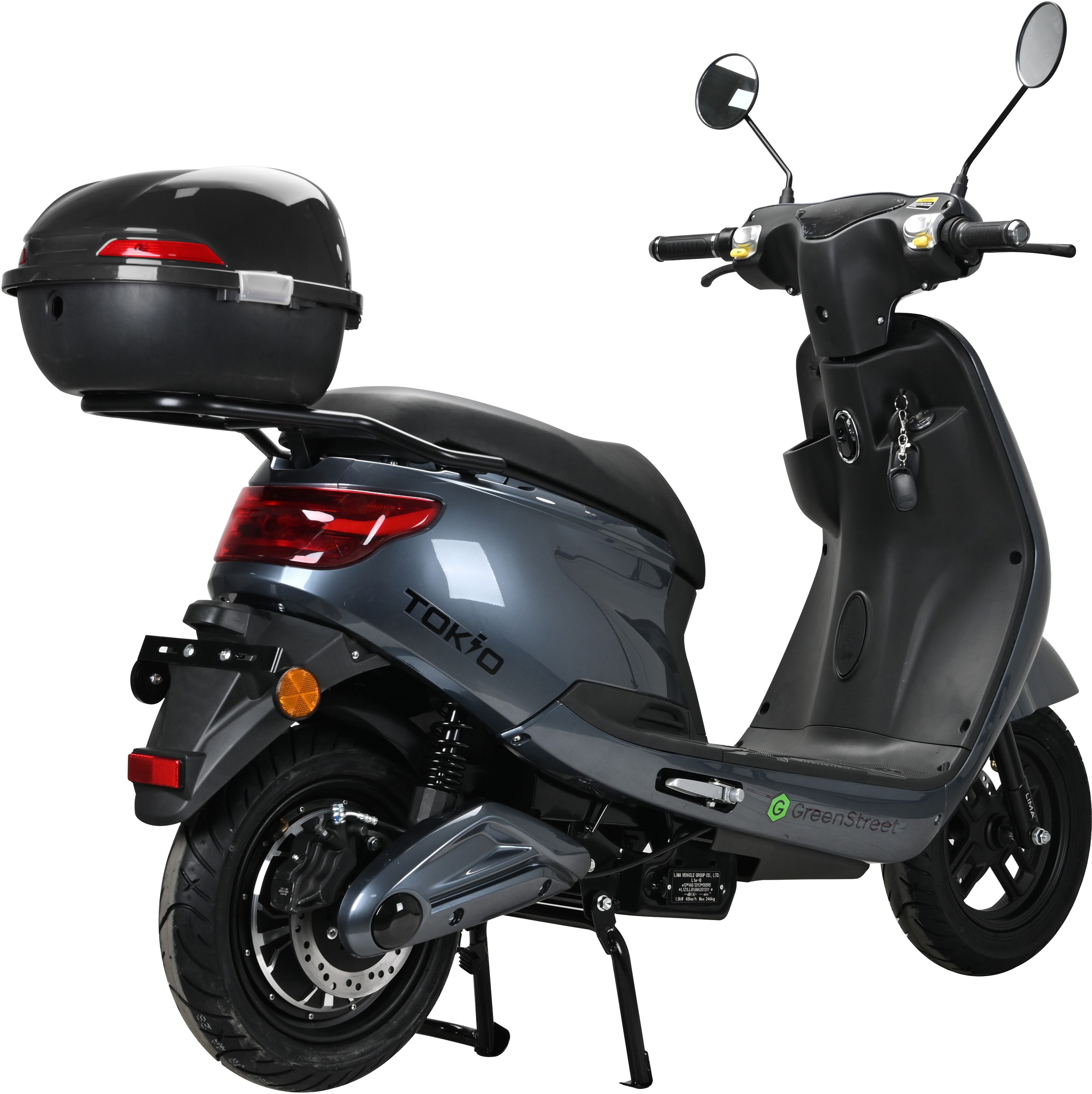 GreenStreet E-Motorroller »Tokio 1500 W + Topcase«, bis zu 50 km Reichweite, mit USB-Anschluss