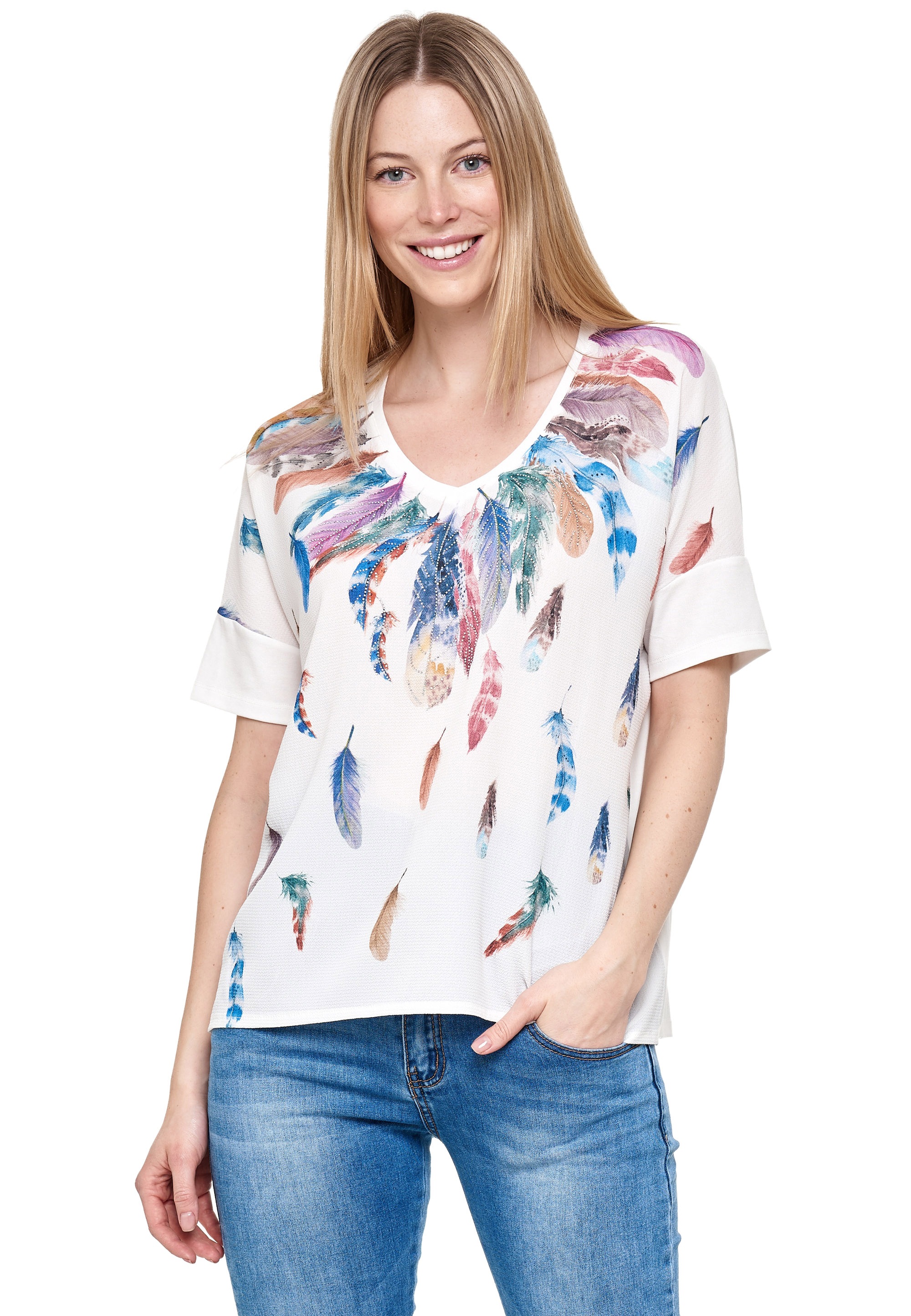 Decay T-Shirt, mit tollem Feder-Print