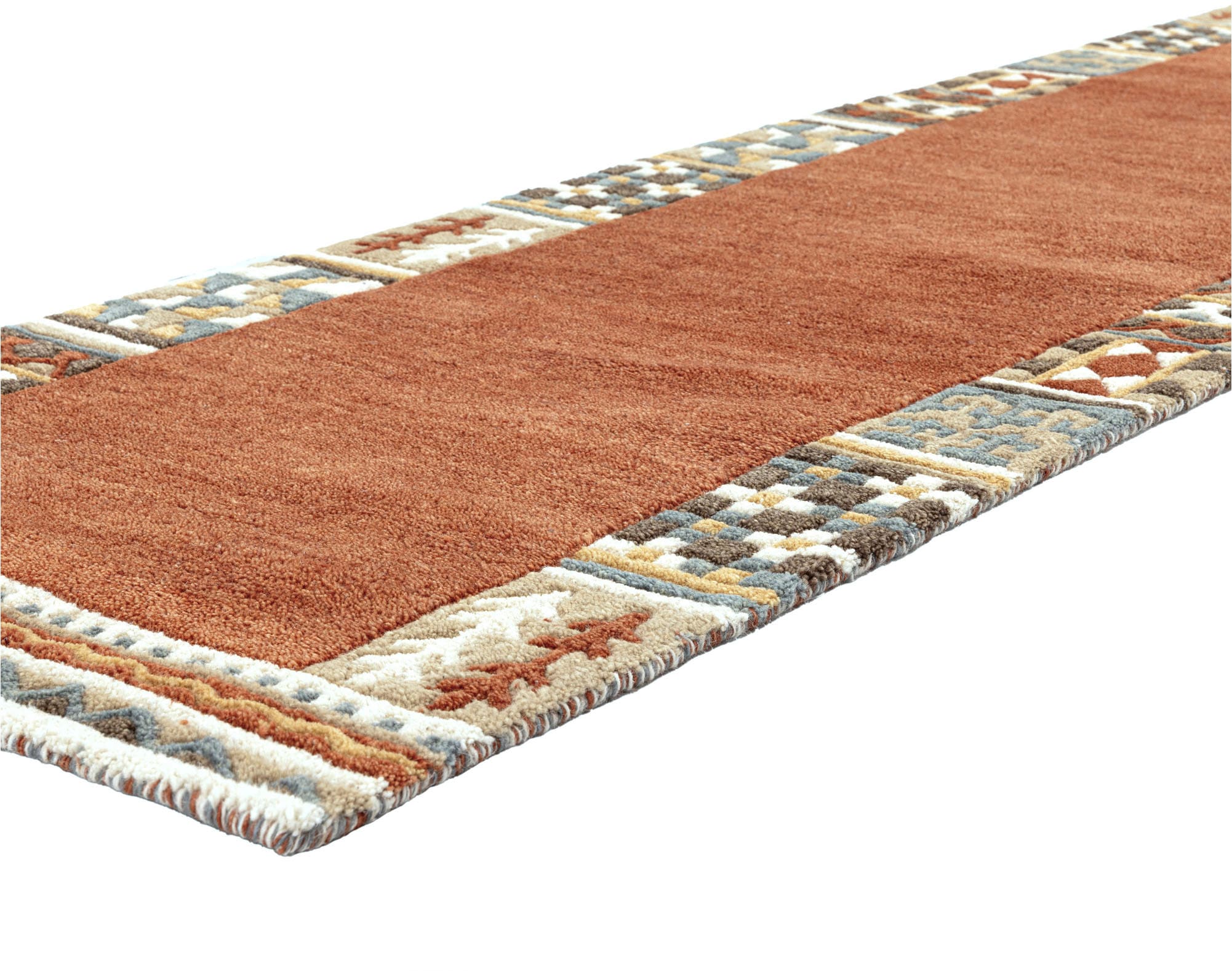 THEKO Läufer »Nuno, reine Wolle,  Handgefertigt, mit Bordüre« rechteckig 14 mm Höhe handgetuftet, Brücke, Wohnzimmer, Schlafzimmer, Esszimmer