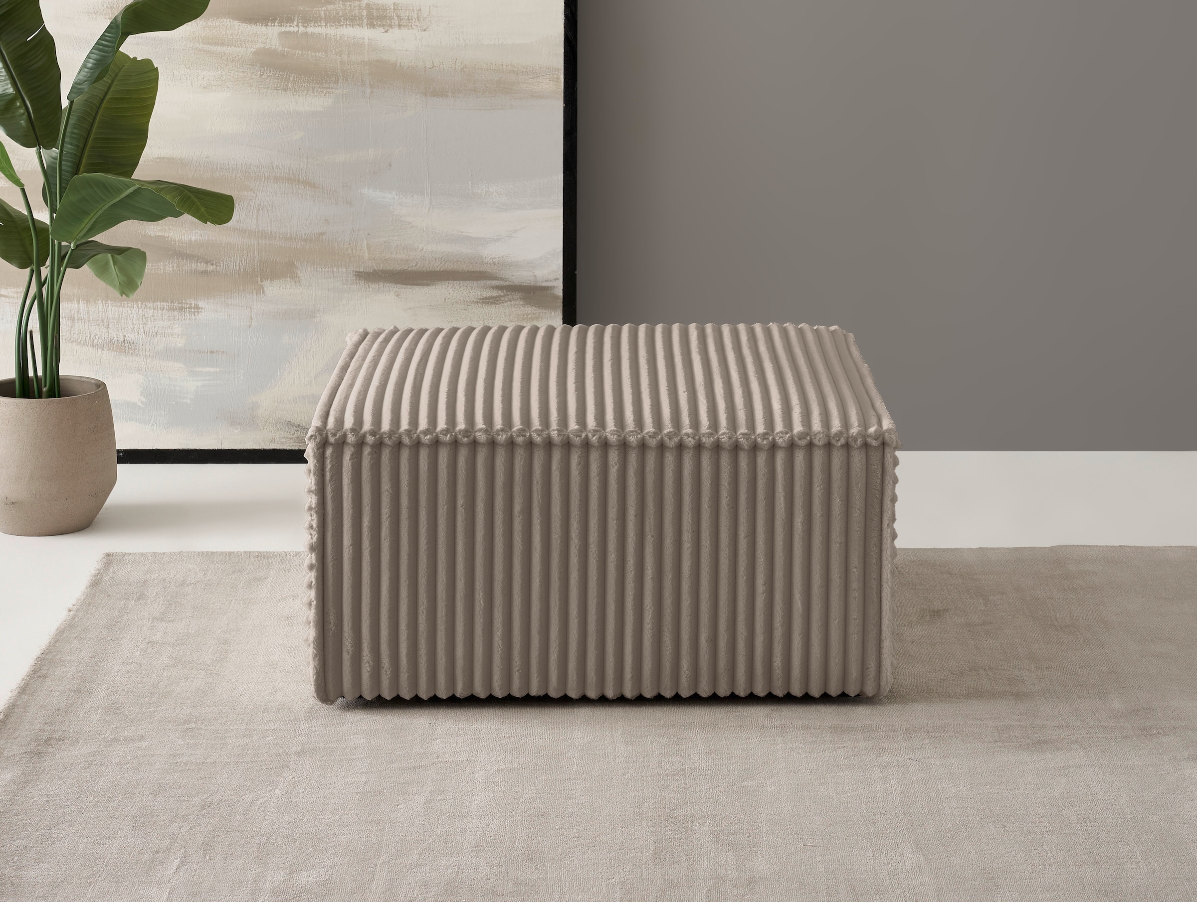 OTTO home Hocker "FINNLEY, Polsterhocker in Bouclé, Struktur fein u. Mega C günstig online kaufen