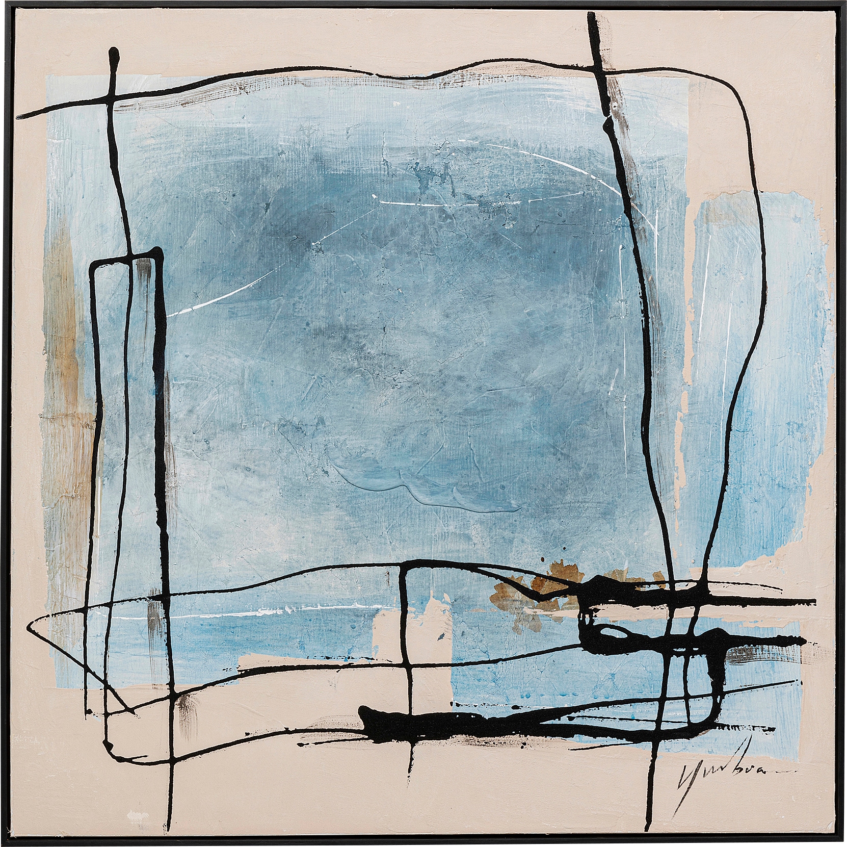 Kare Design Bild mit Rahmen "Gerahmtes Bild Dust Blau" günstig online kaufen